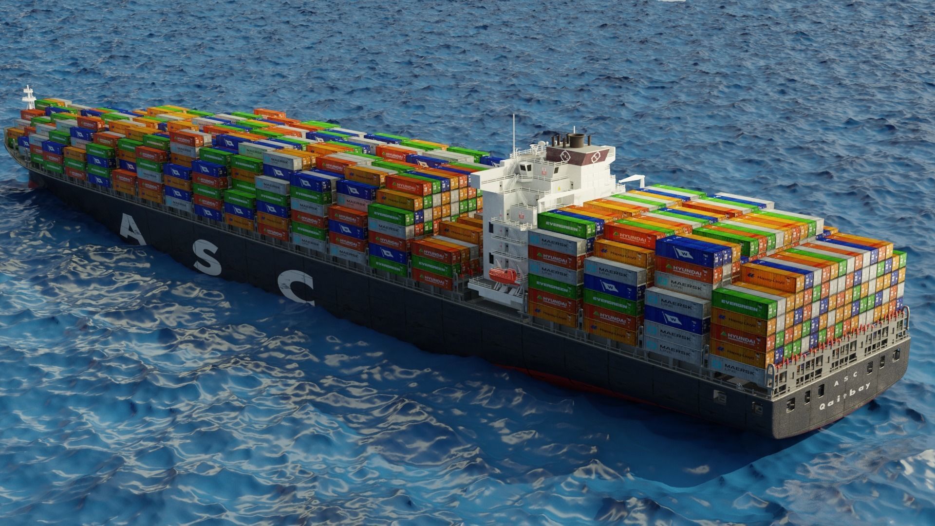 ASC Qaitbay container ship 3D model_7