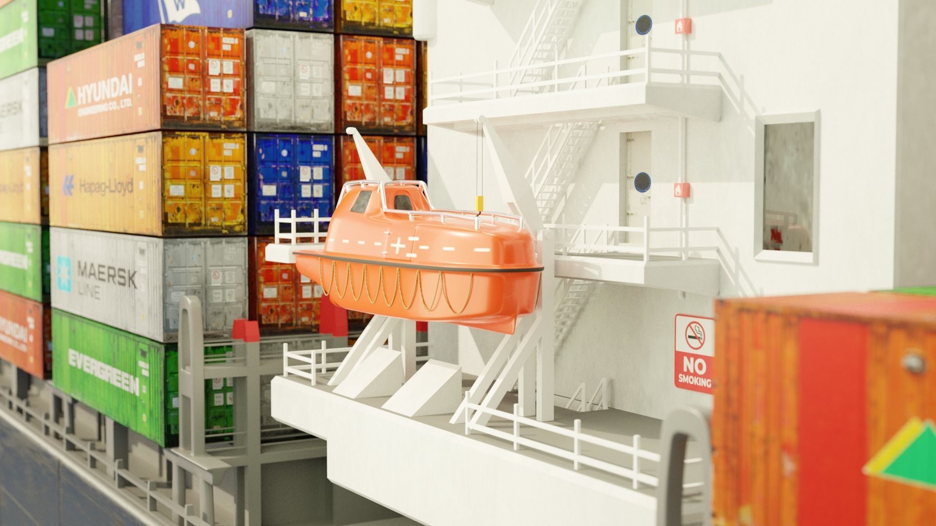 ASC Qaitbay container ship 3D model_11
