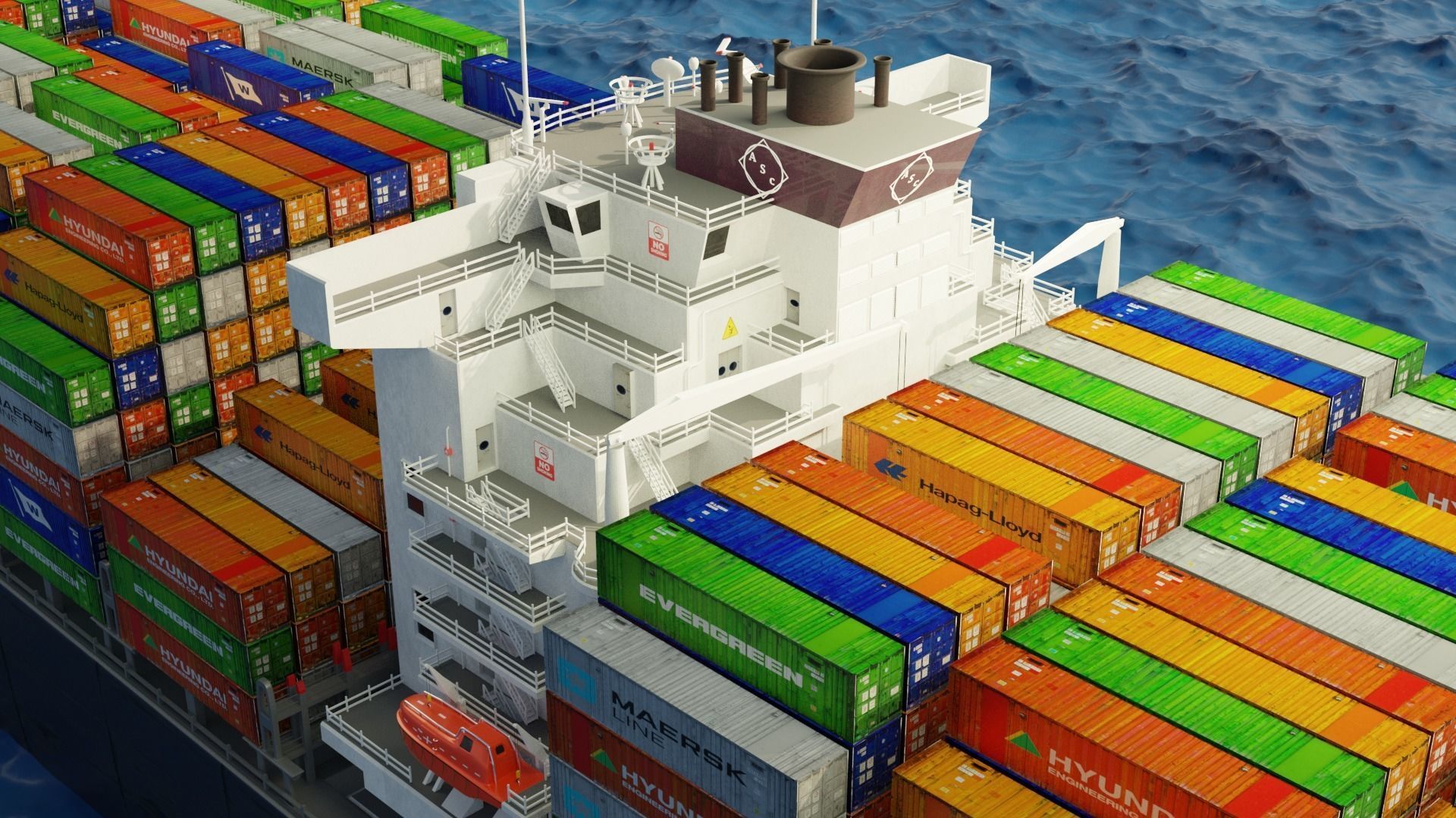 ASC Qaitbay container ship 3D model_4