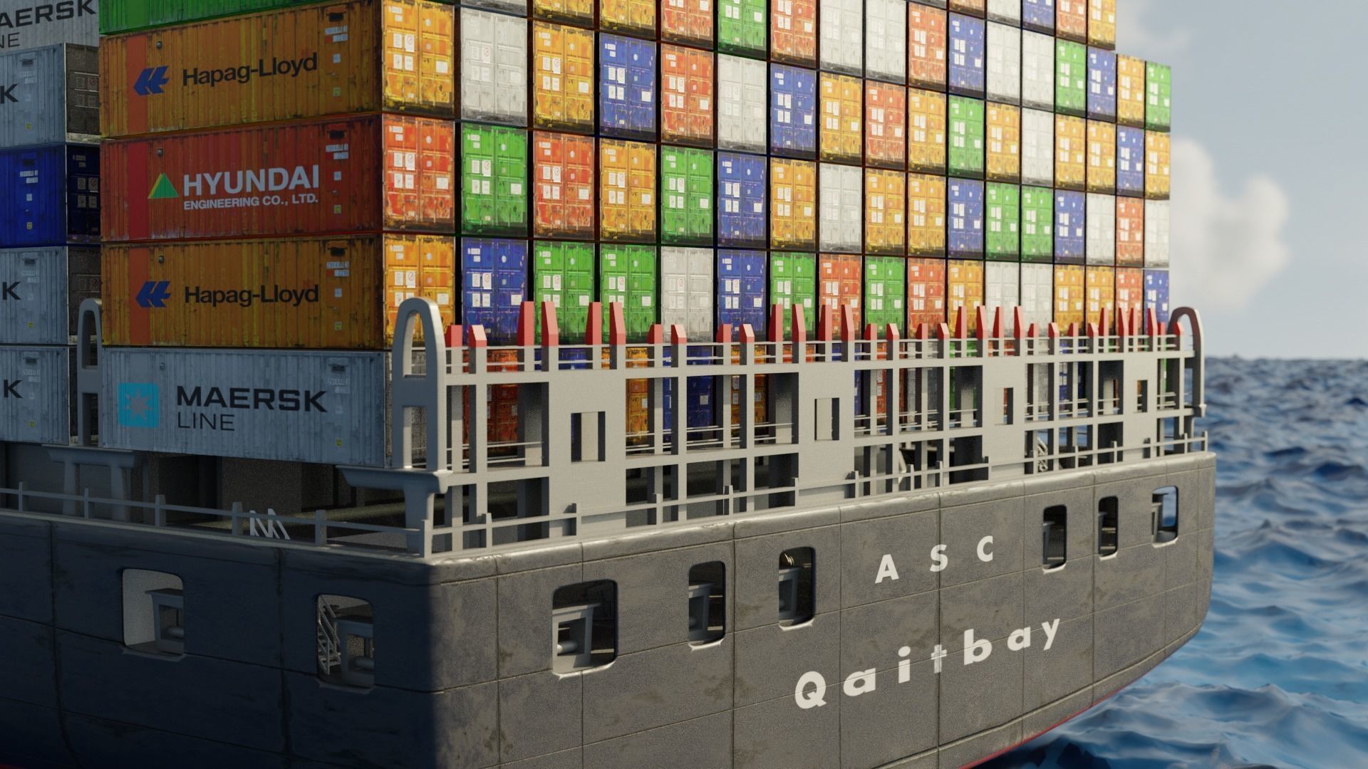 ASC Qaitbay container ship 3D model_13