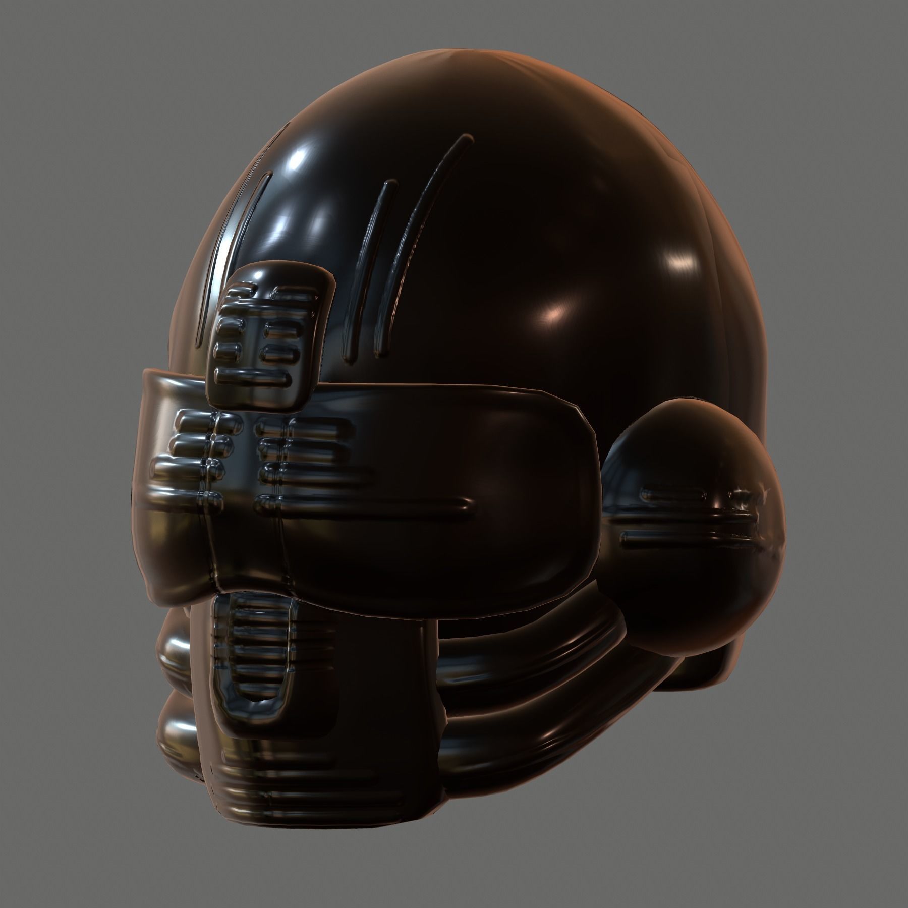 Gas mask PILOT helmet 3d model scifi Low-poly  Low-poly 3D model_3