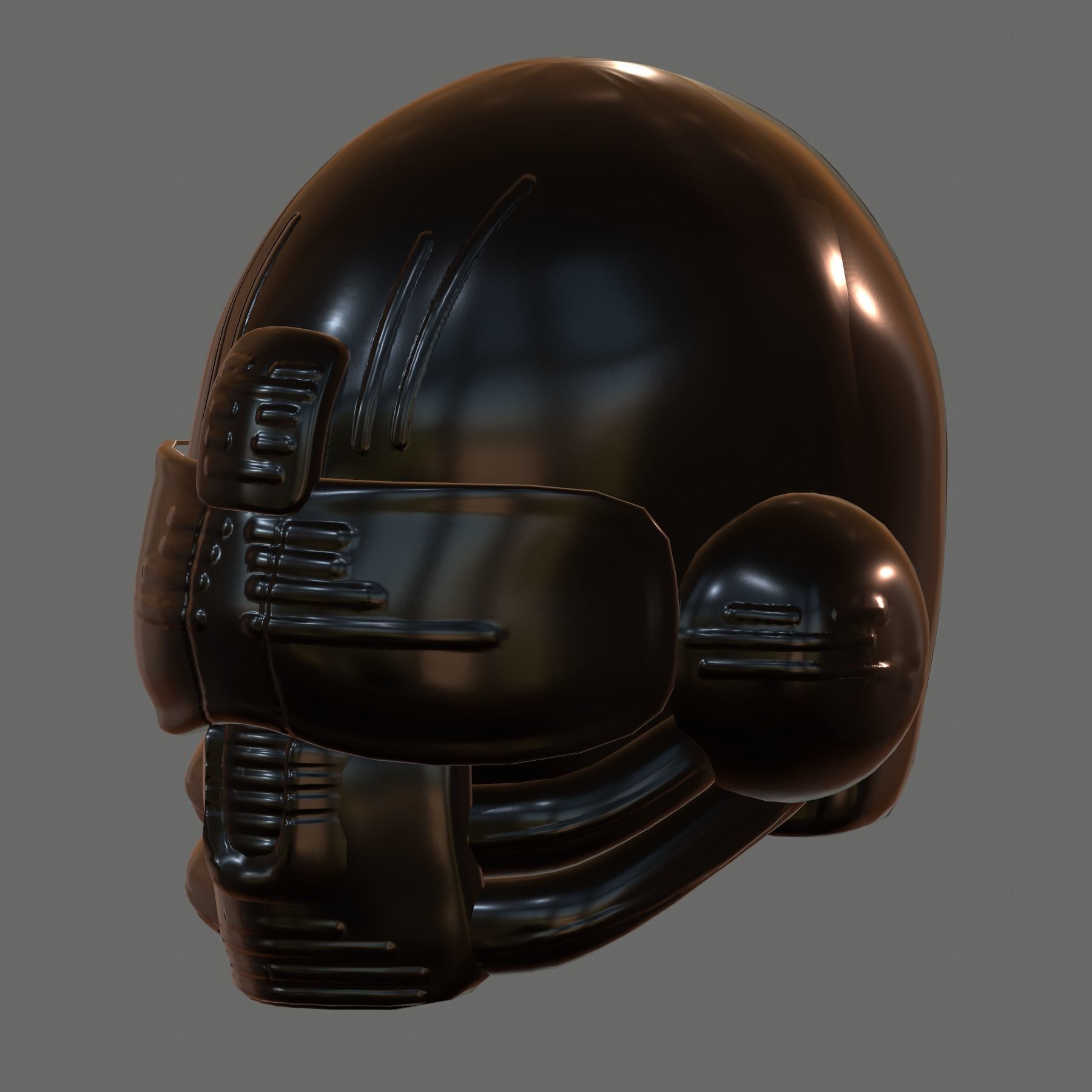 Gas mask PILOT helmet 3d model scifi Low-poly  Low-poly 3D model_6