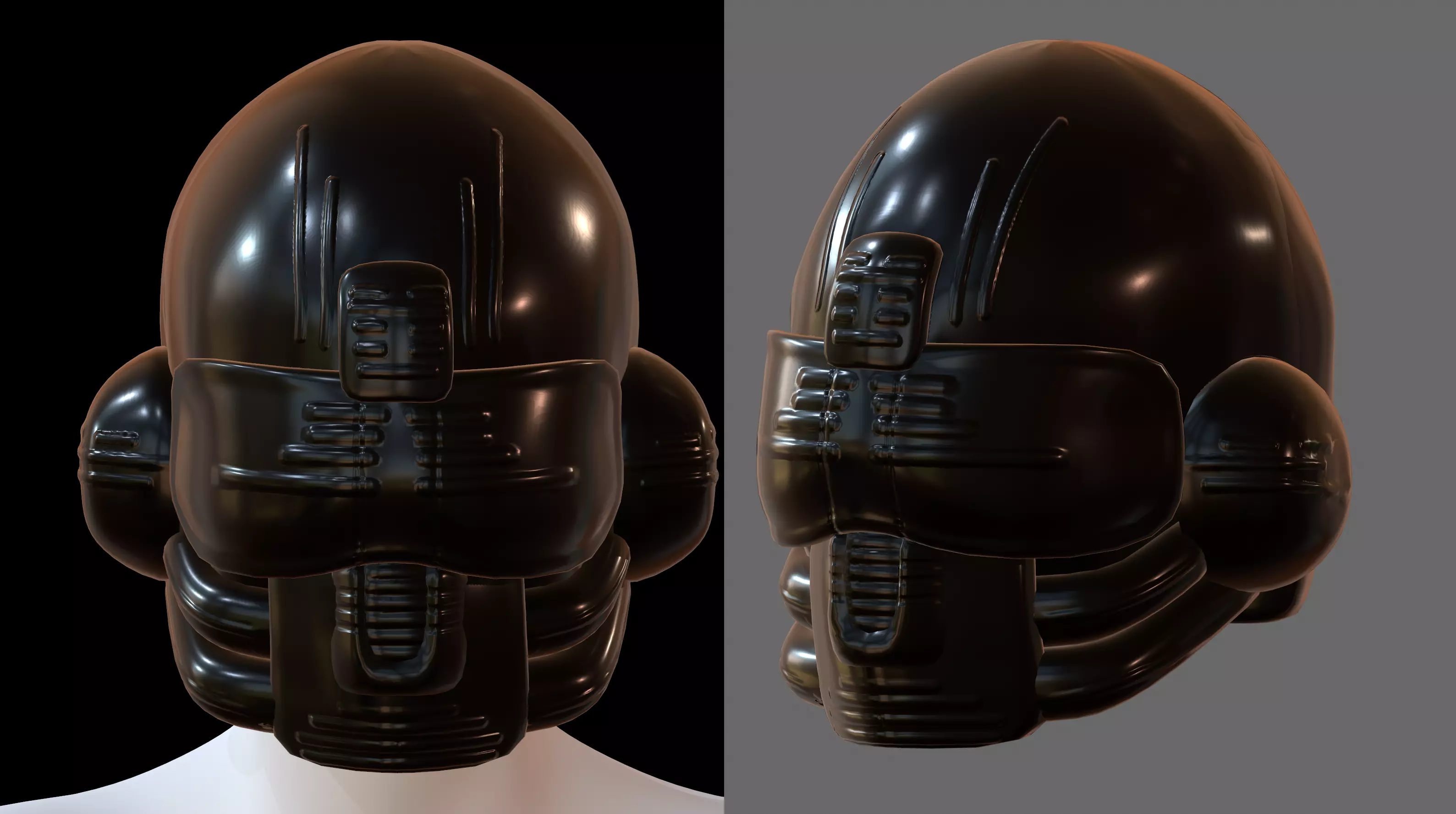 Gas mask PILOT helmet 3d model scifi Low-poly  Low-poly 3D model_0