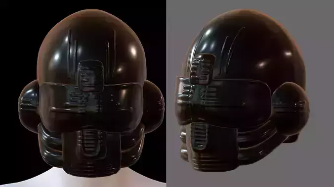 Gas mask PILOT helmet 3d model scifi Low-poly  Low-poly 3D model