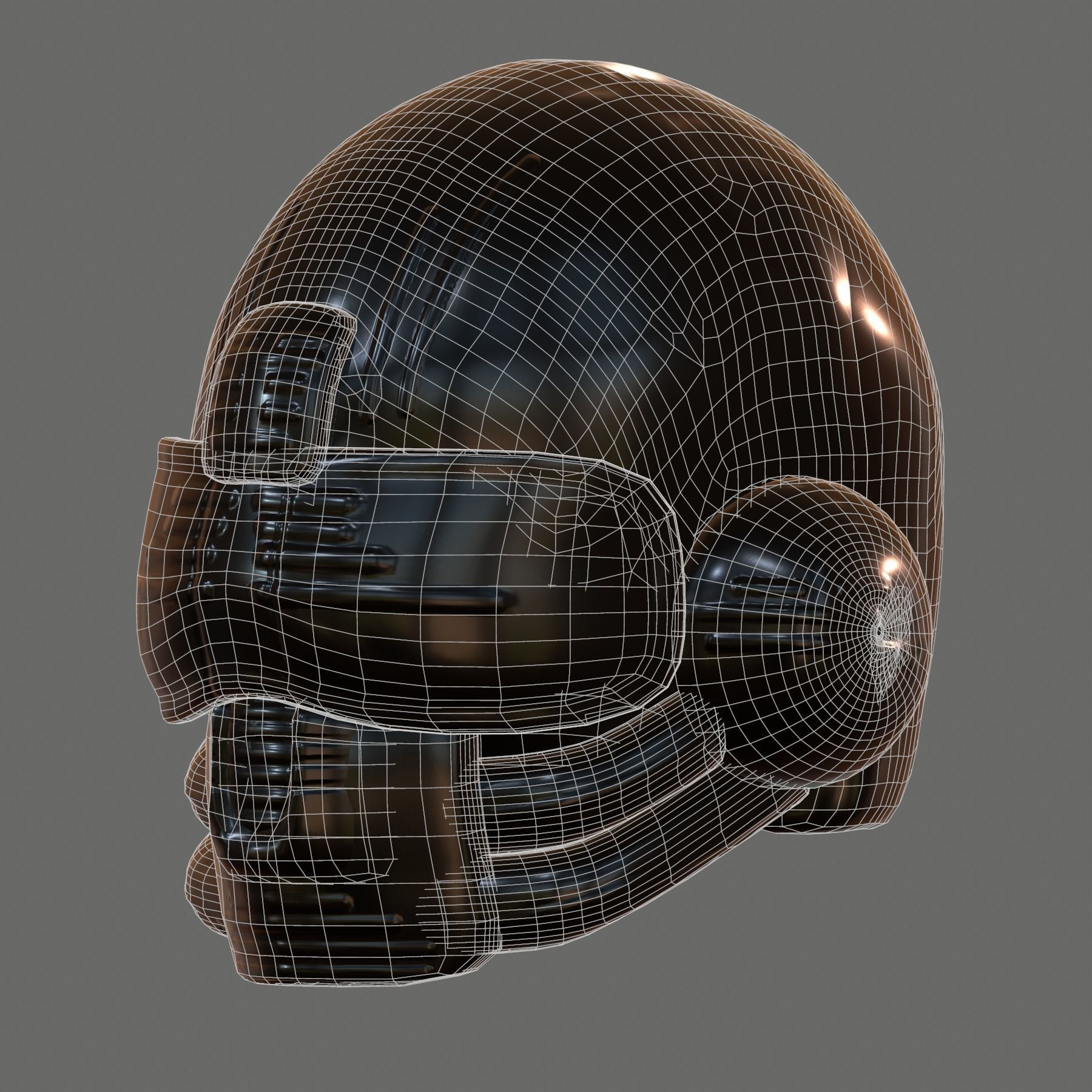 Gas mask PILOT helmet 3d model scifi Low-poly  Low-poly 3D model_7