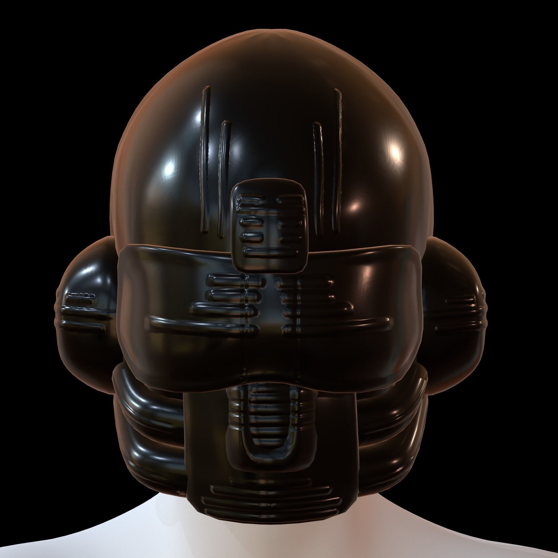Gas mask PILOT helmet 3d model scifi Low-poly  Low-poly 3D model_1