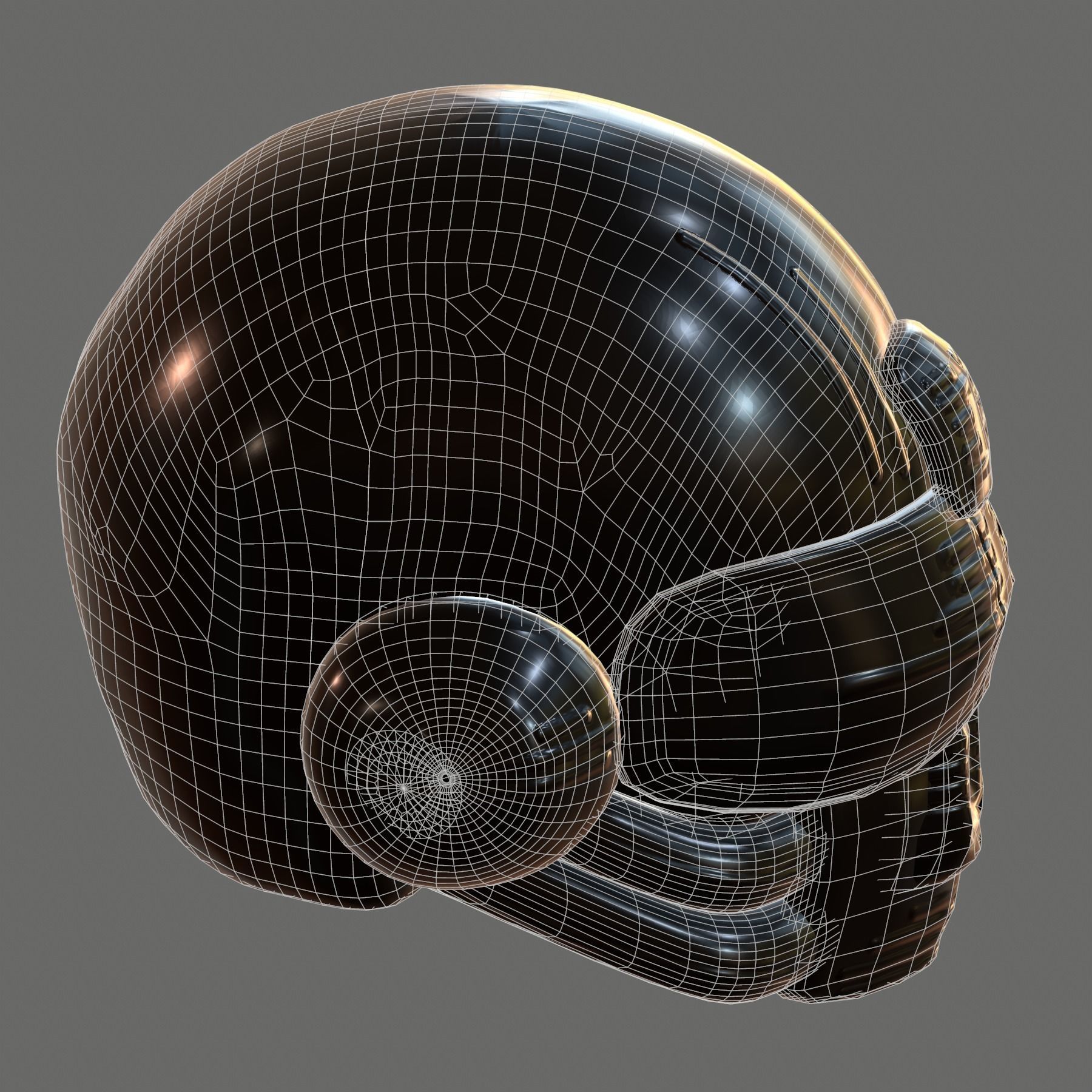 Gas mask PILOT helmet 3d model scifi Low-poly  Low-poly 3D model_9