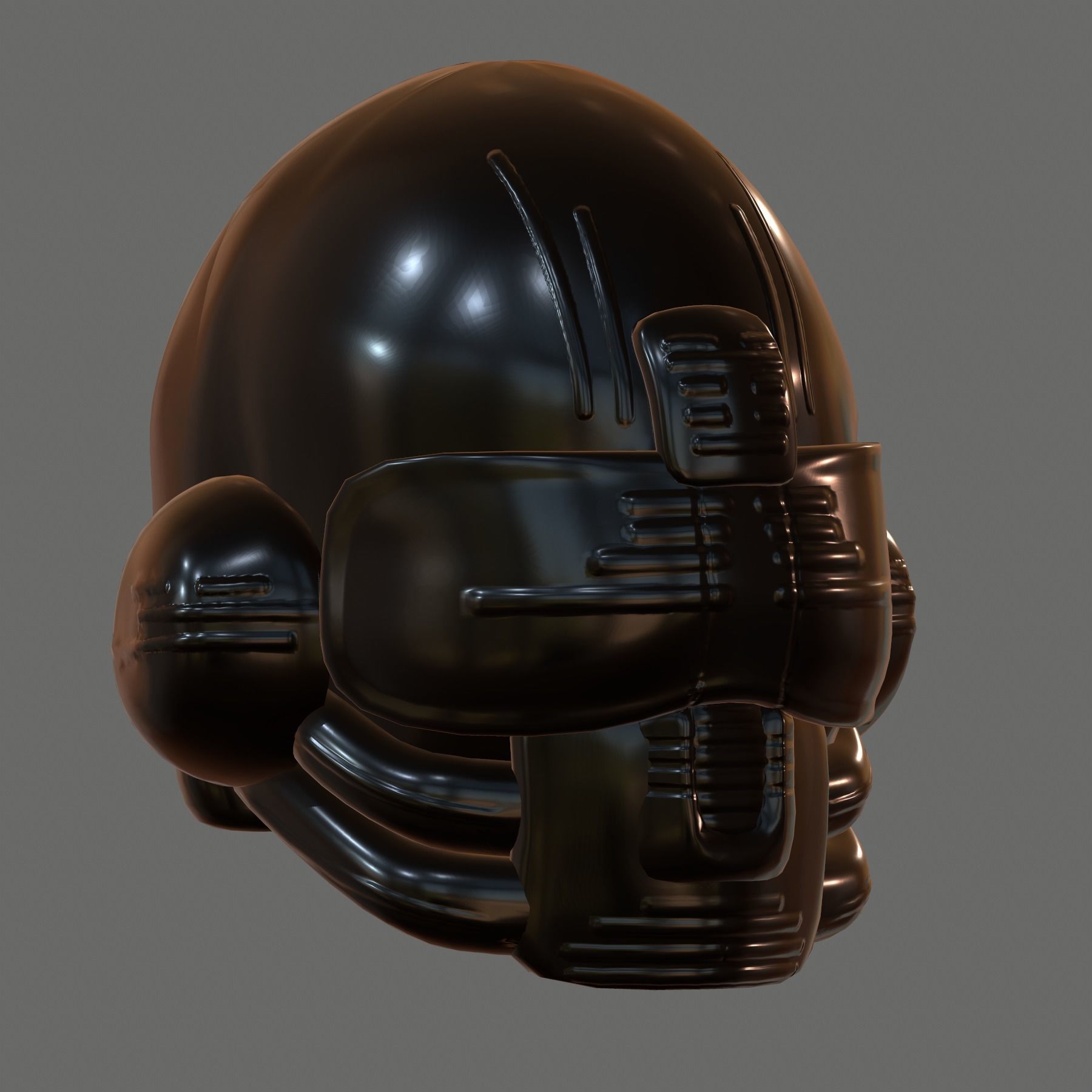 Gas mask PILOT helmet 3d model scifi Low-poly  Low-poly 3D model_4