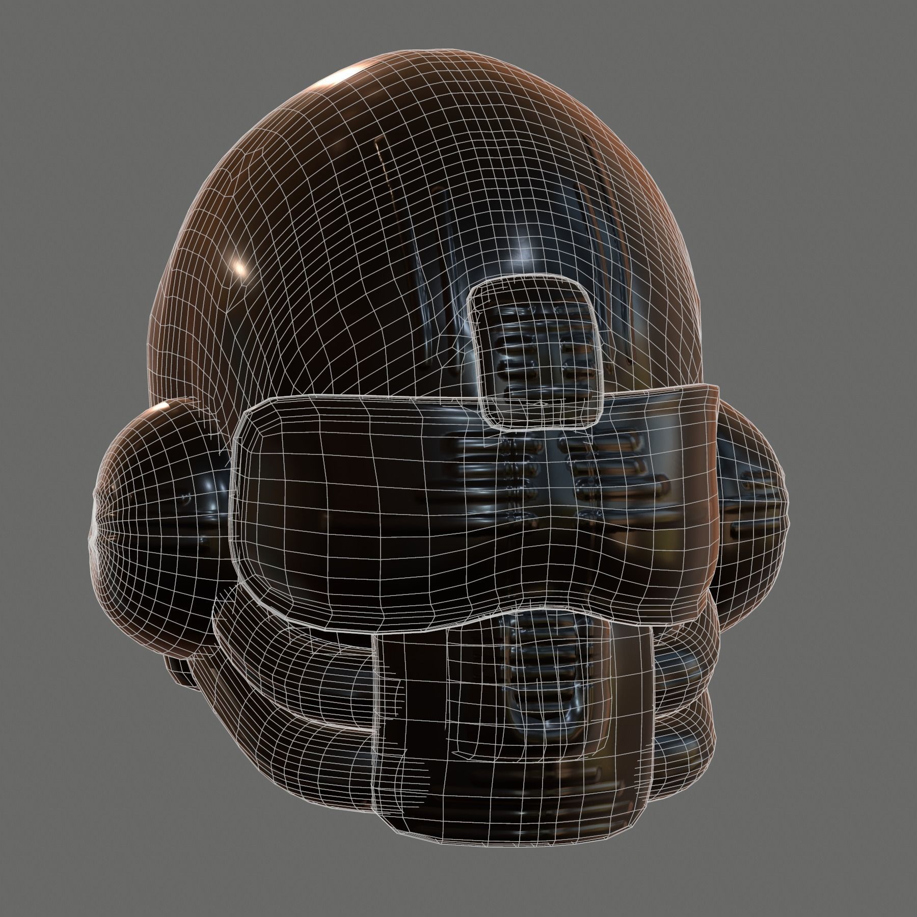 Gas mask PILOT helmet 3d model scifi Low-poly  Low-poly 3D model_8