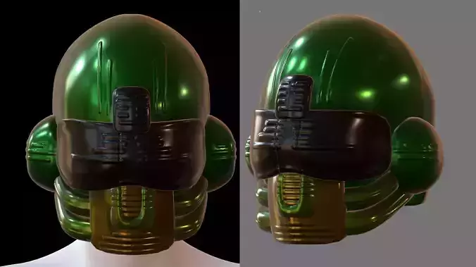 Helmet plastic mask protection ball shaped Low-poly 3D model