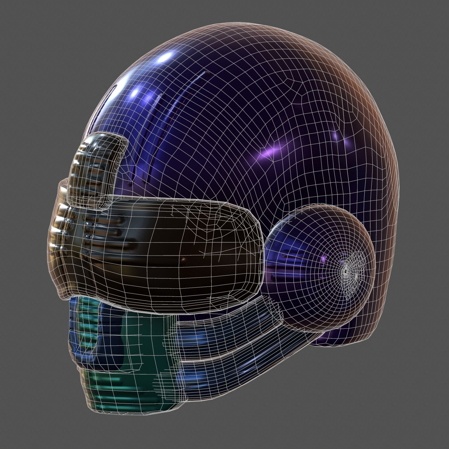 Gas mask helmet 3d model scifi Low-poly Low-poly 3D model_8