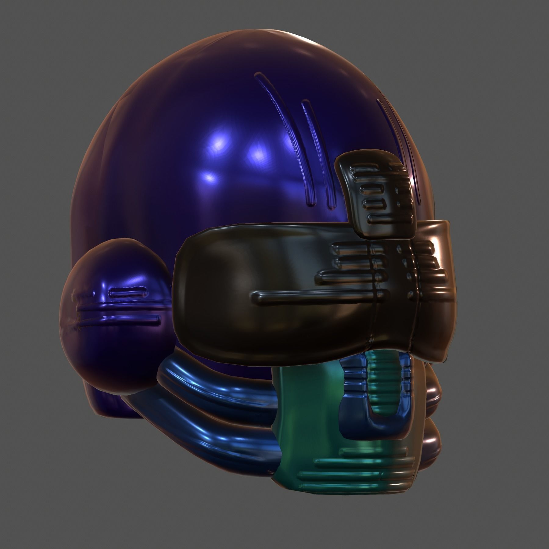 Gas mask helmet 3d model scifi Low-poly Low-poly 3D model_4