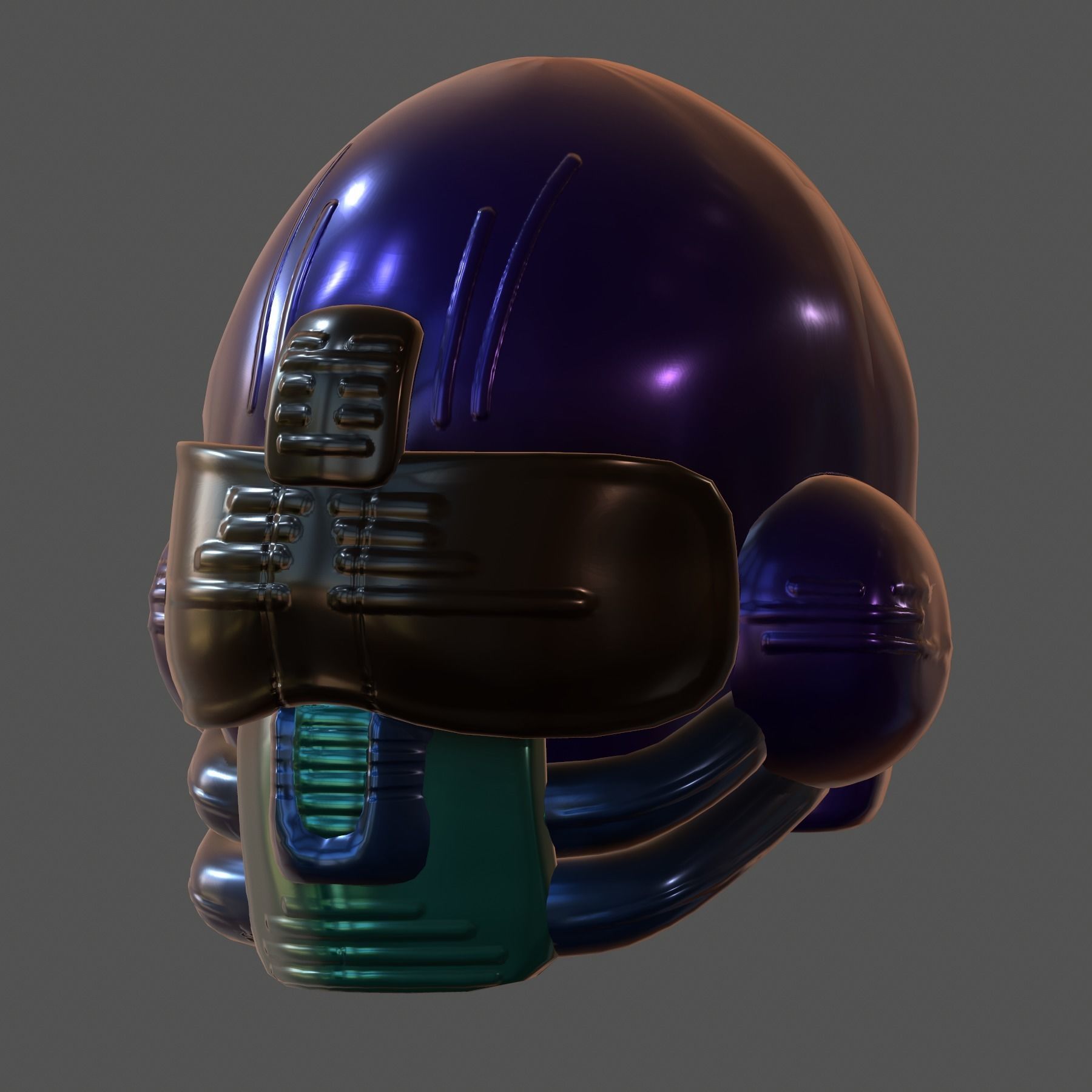 Gas mask helmet 3d model scifi Low-poly Low-poly 3D model_3