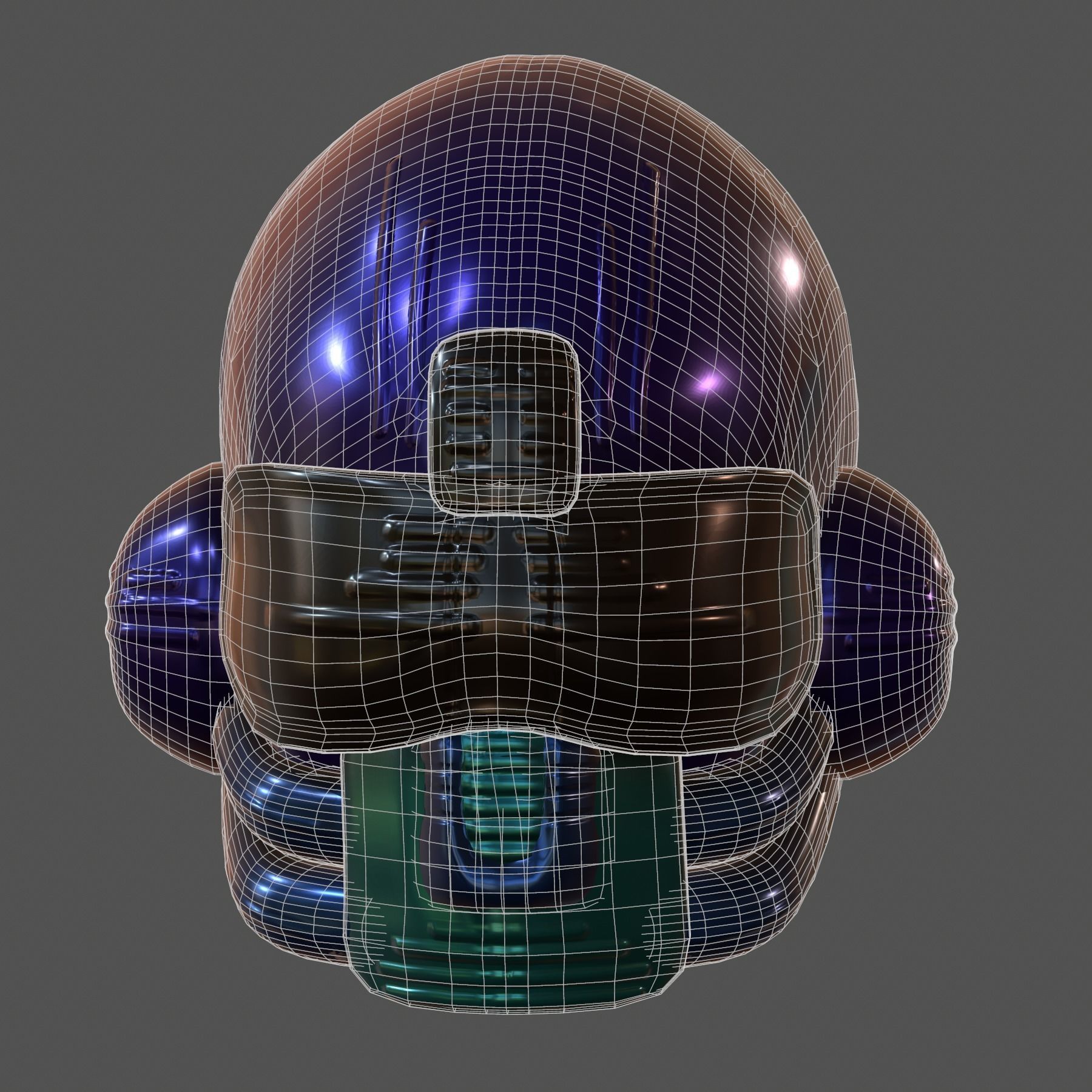 Gas mask helmet 3d model scifi Low-poly Low-poly 3D model_7