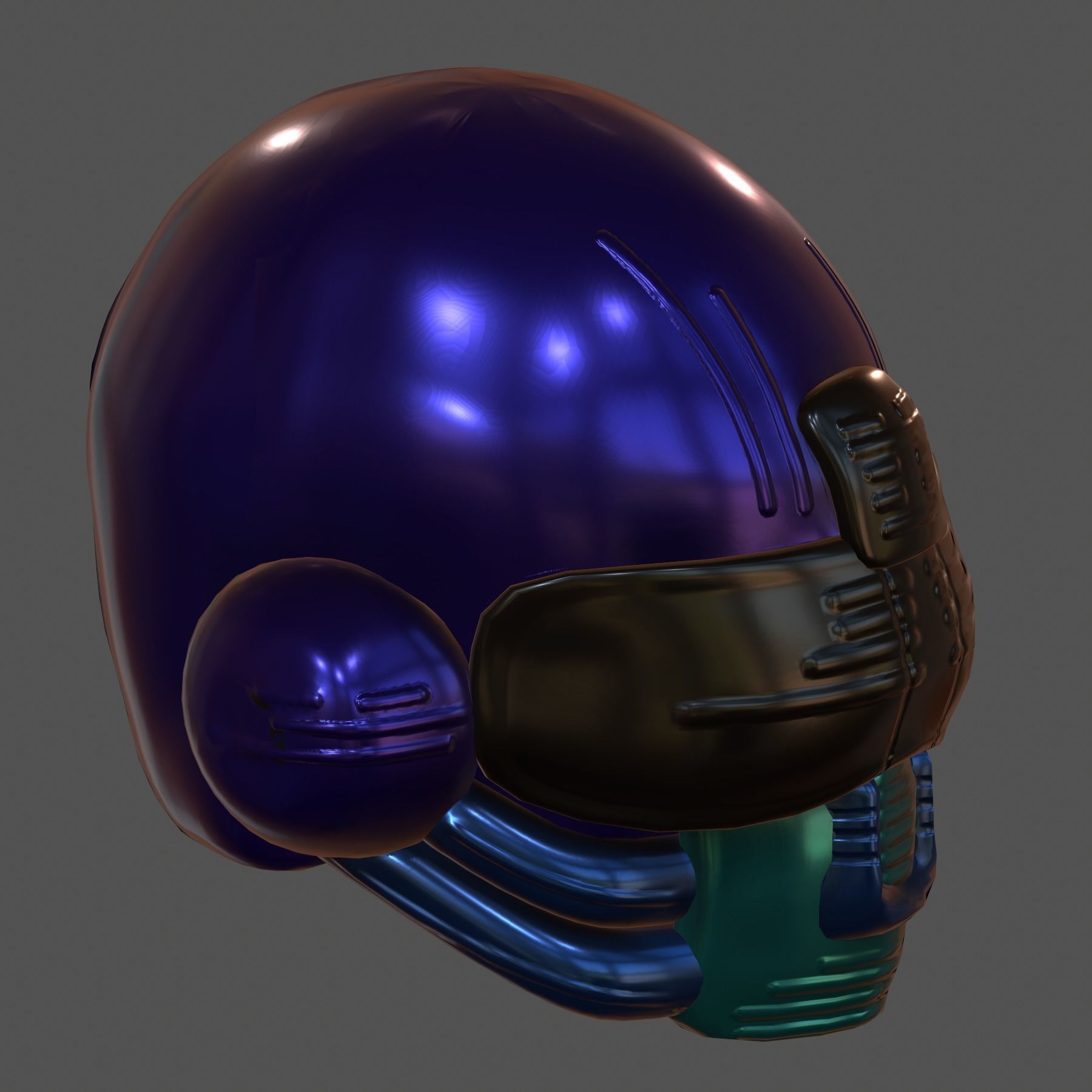 Gas mask helmet 3d model scifi Low-poly Low-poly 3D model_5