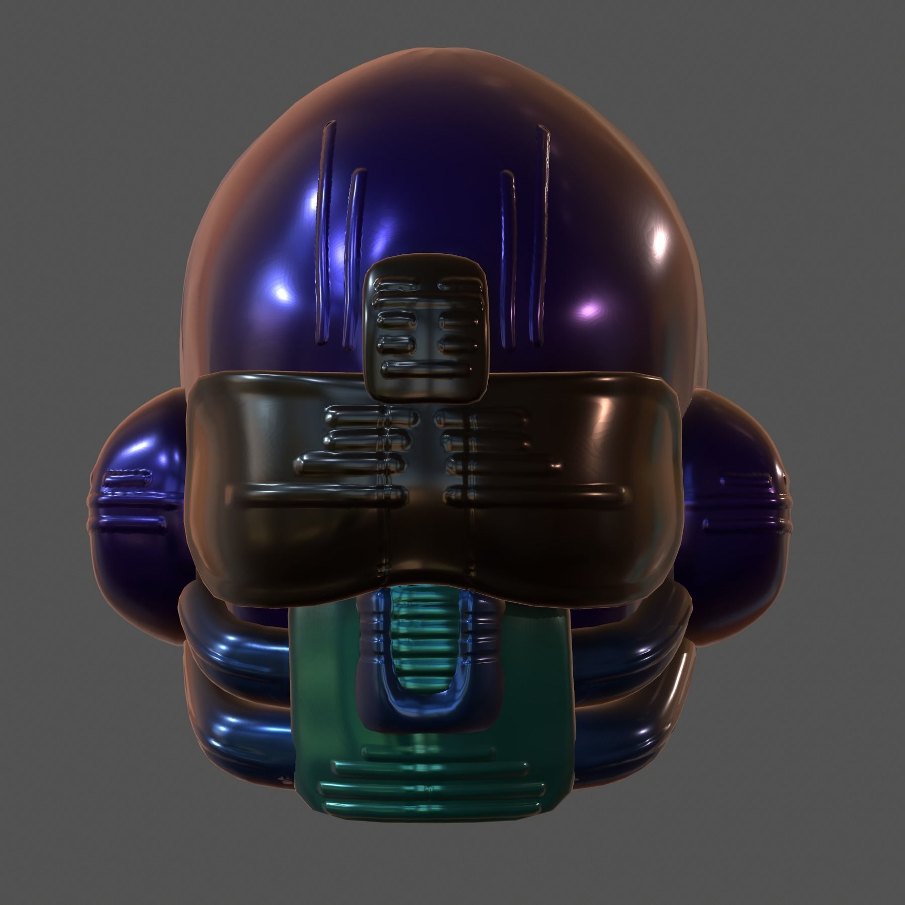 Gas mask helmet 3d model scifi Low-poly Low-poly 3D model_2