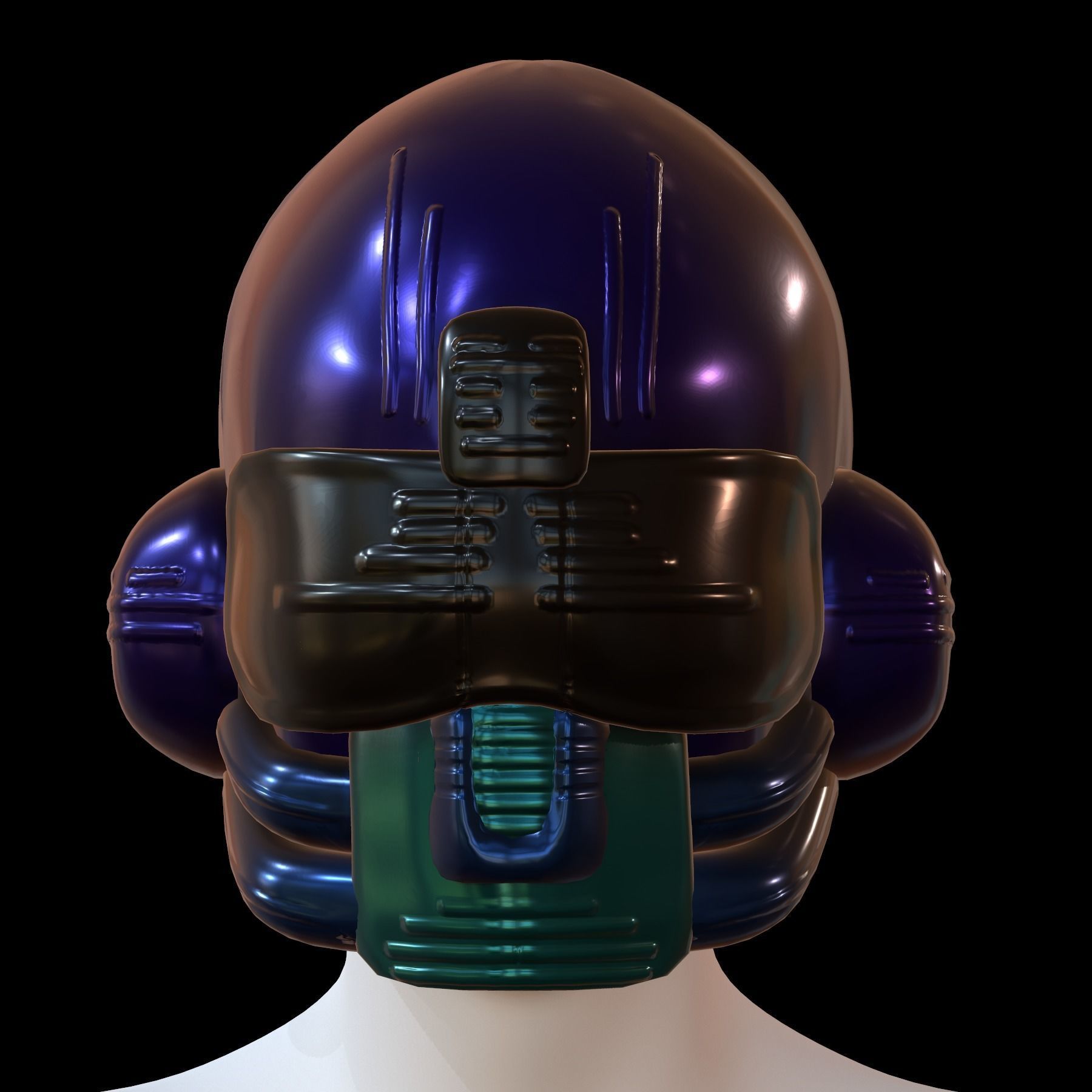 Gas mask helmet 3d model scifi Low-poly Low-poly 3D model_1