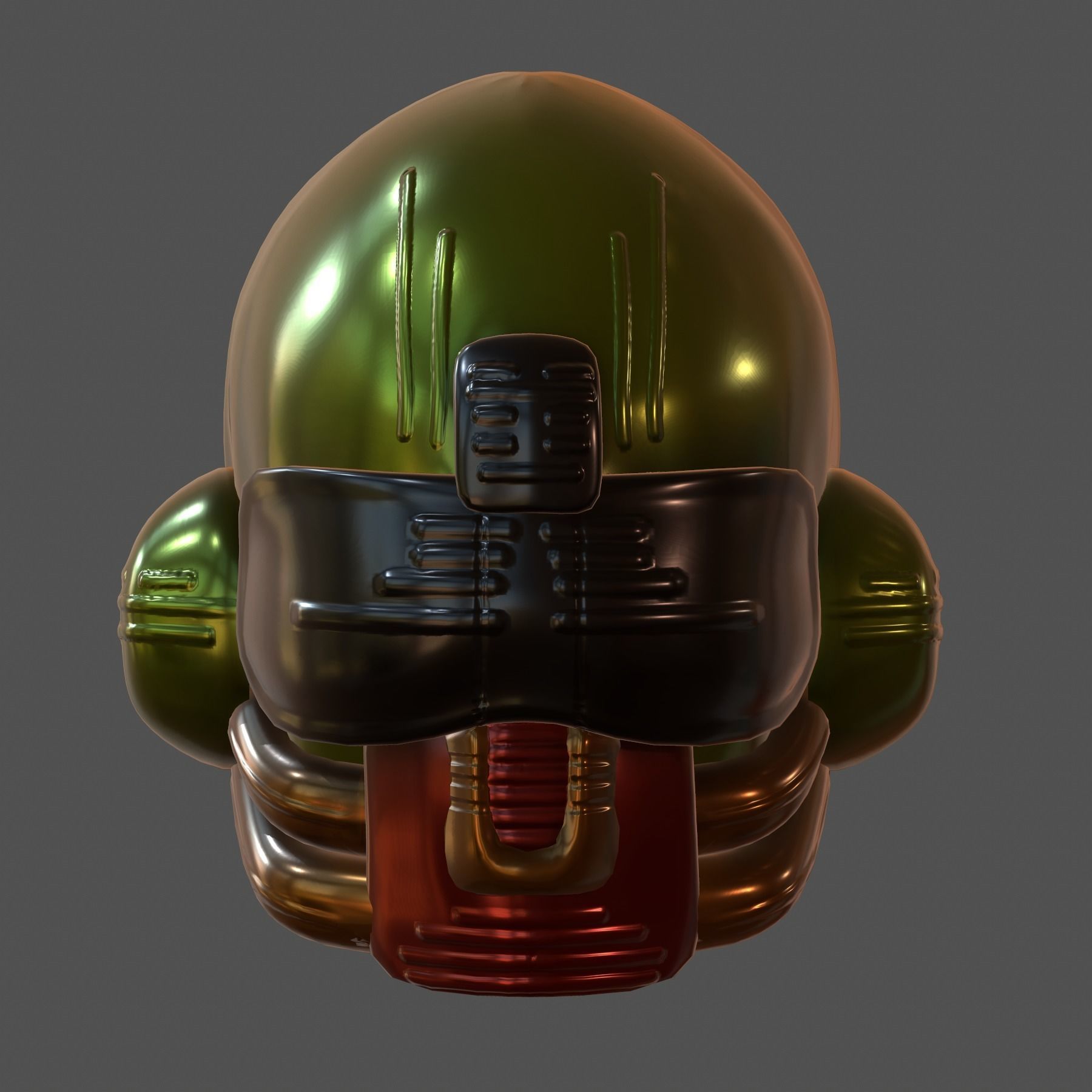 Gas mask helmet 3d model scifi Low-poly Low-poly 3D model_2