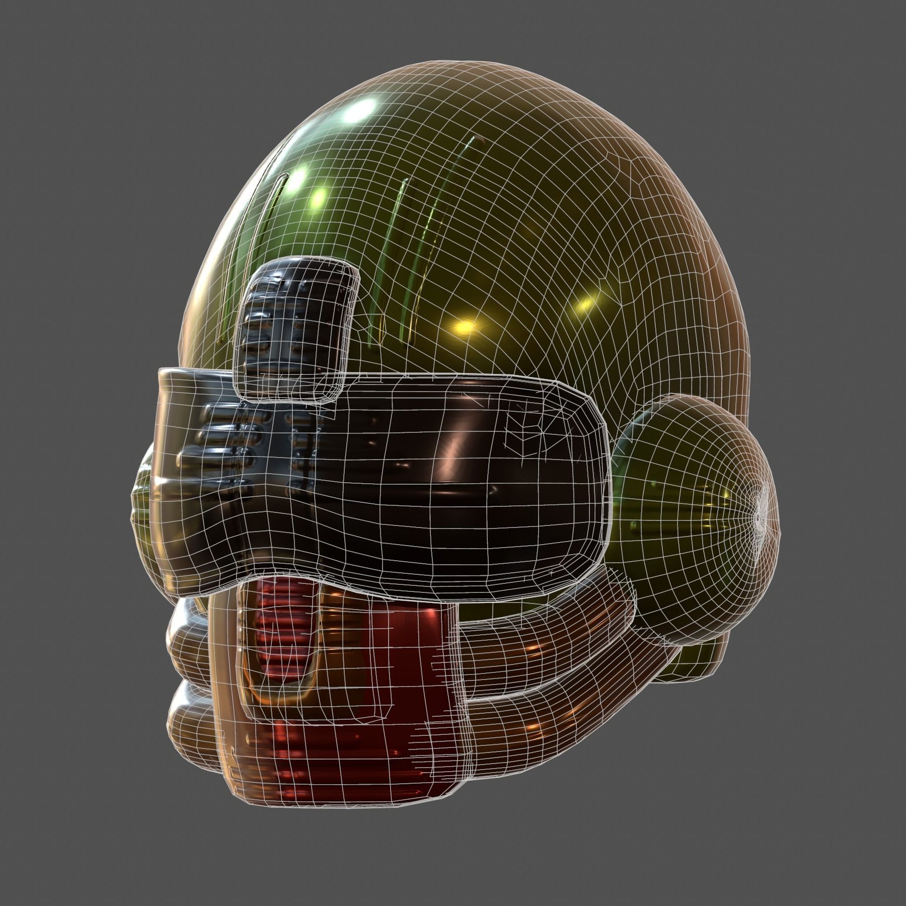 Gas mask helmet 3d model scifi Low-poly Low-poly 3D model_6