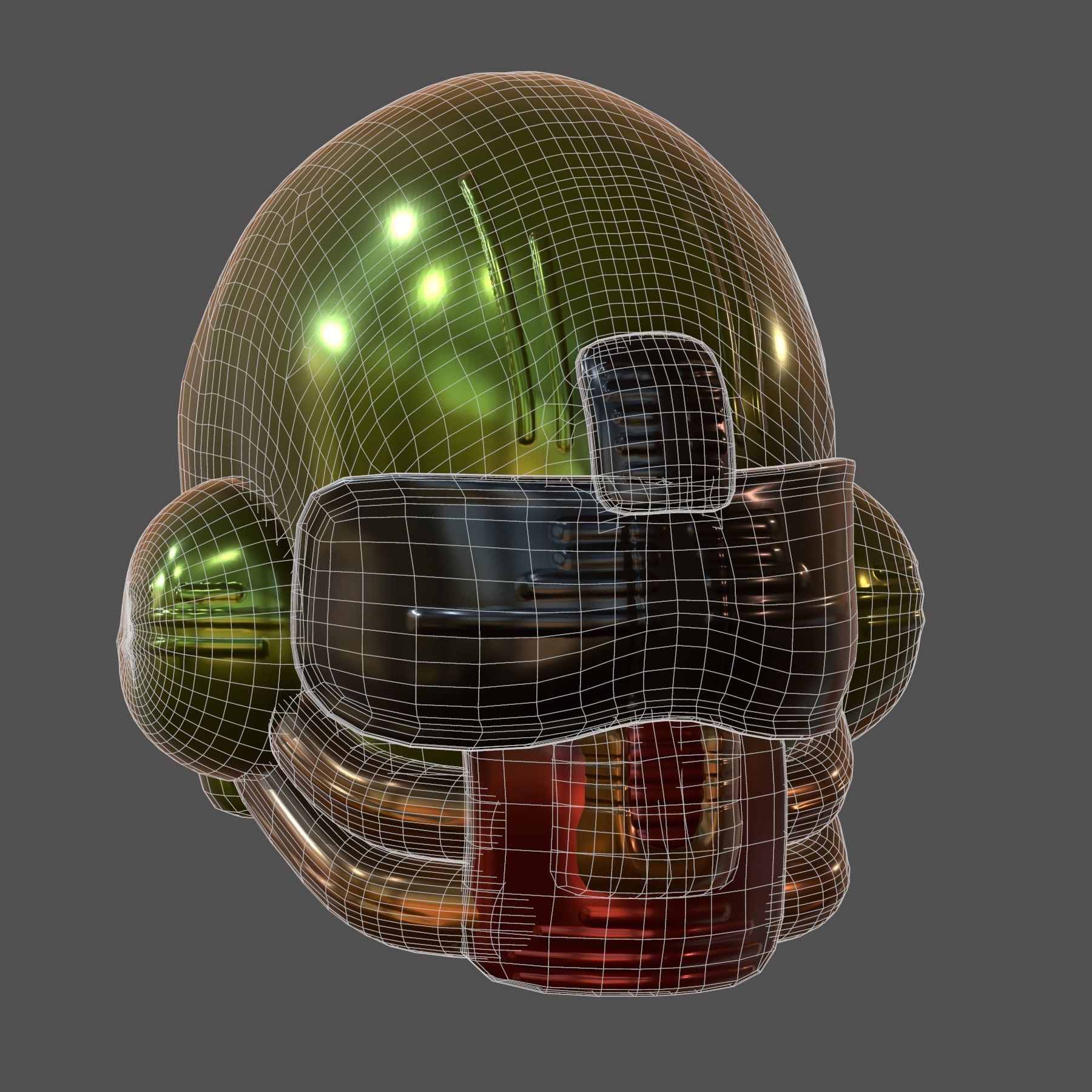 Gas mask helmet 3d model scifi Low-poly Low-poly 3D model_7