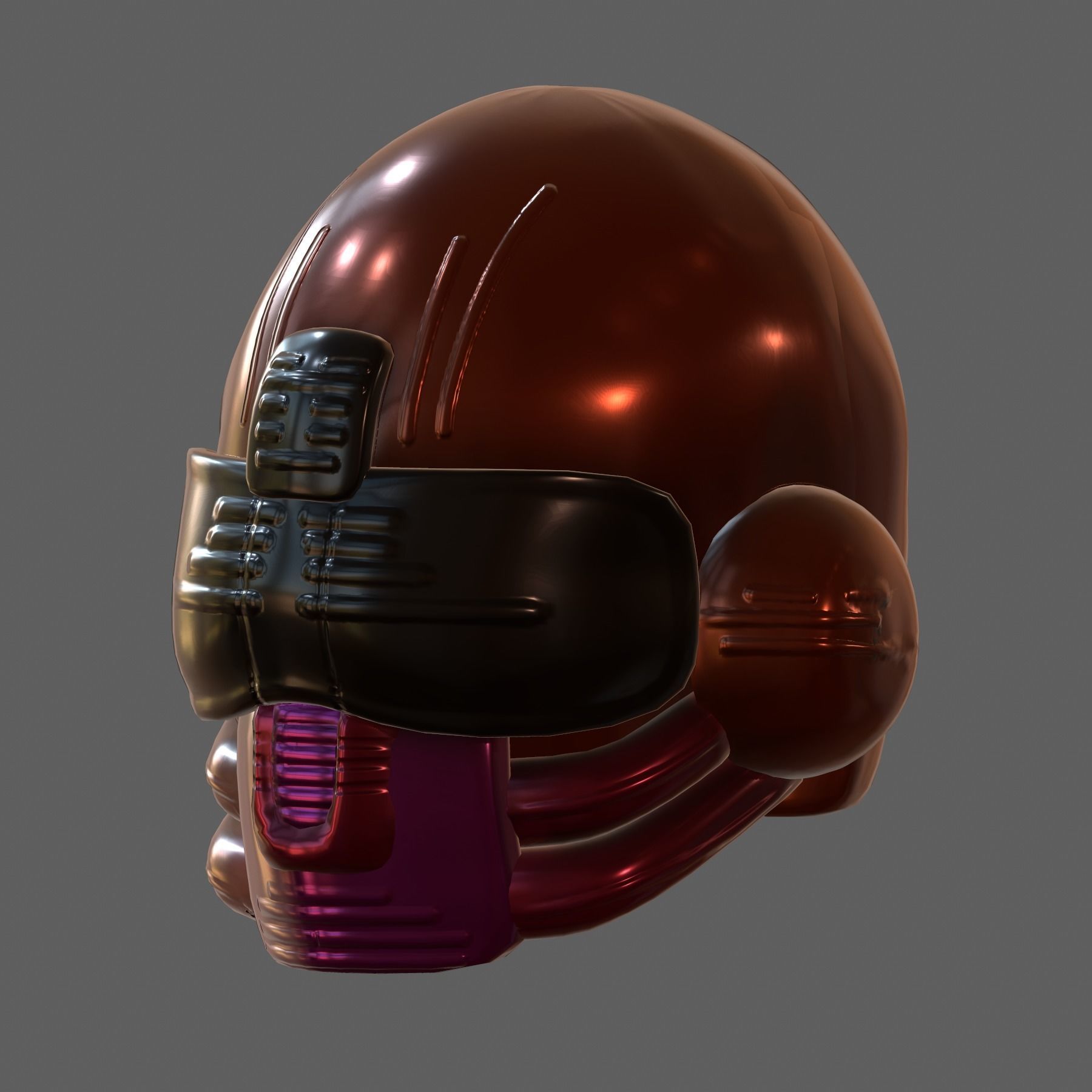 Gas mask helmet 3d model scifi Low-poly Low-poly 3D model_3