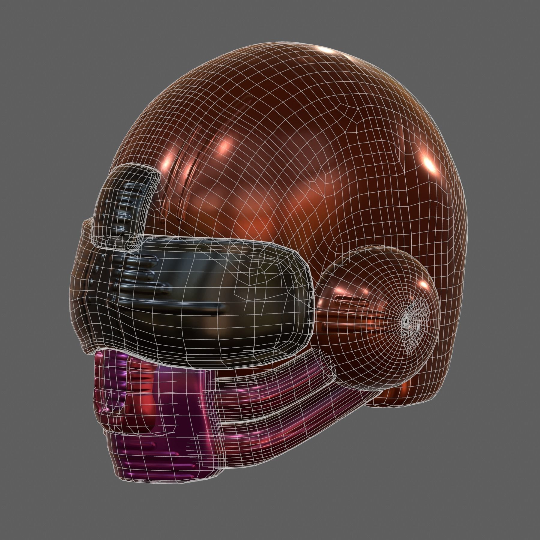 Gas mask helmet 3d model scifi Low-poly Low-poly 3D model_6