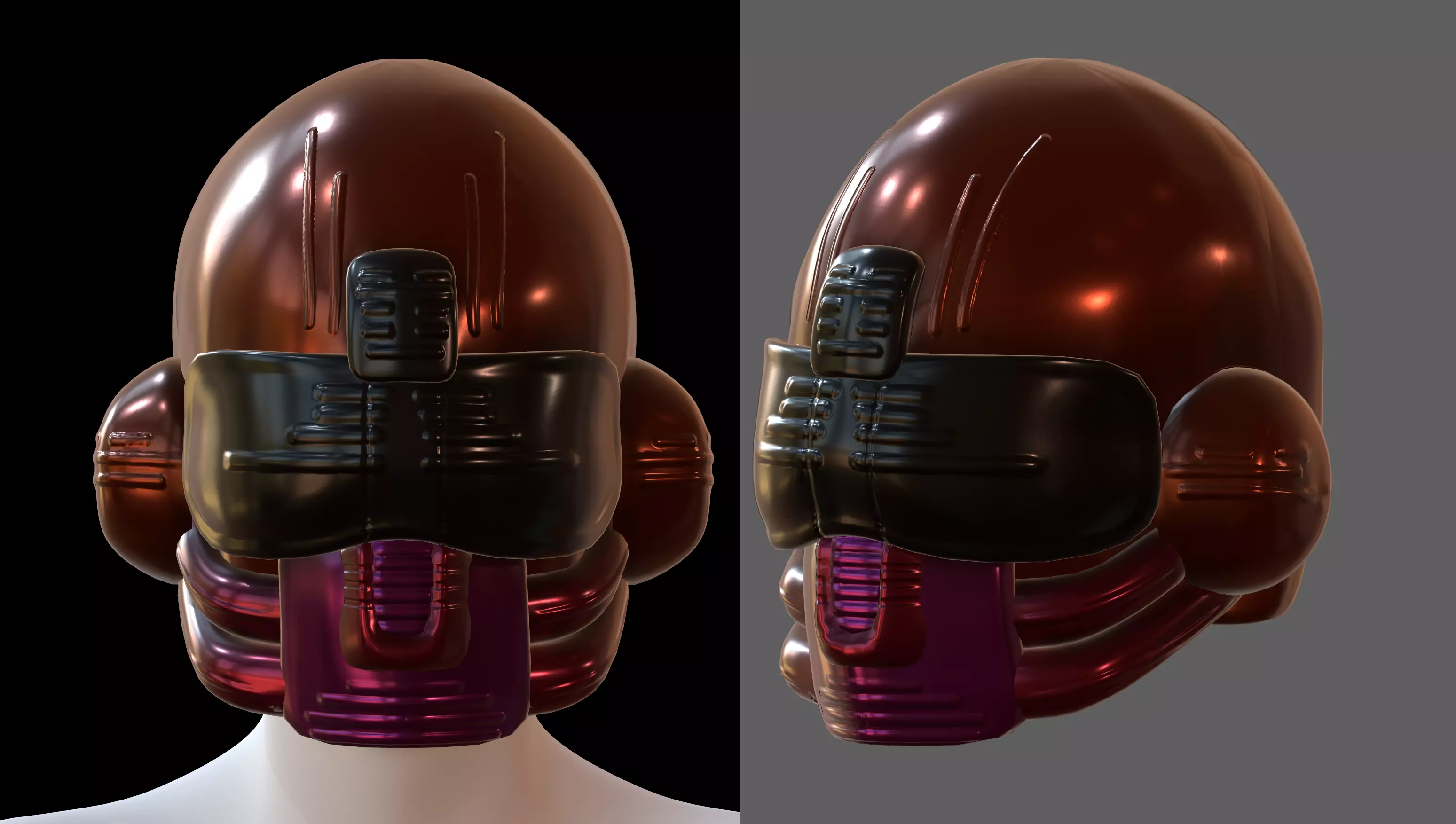 Gas mask helmet 3d model scifi Low-poly Low-poly 3D model_0