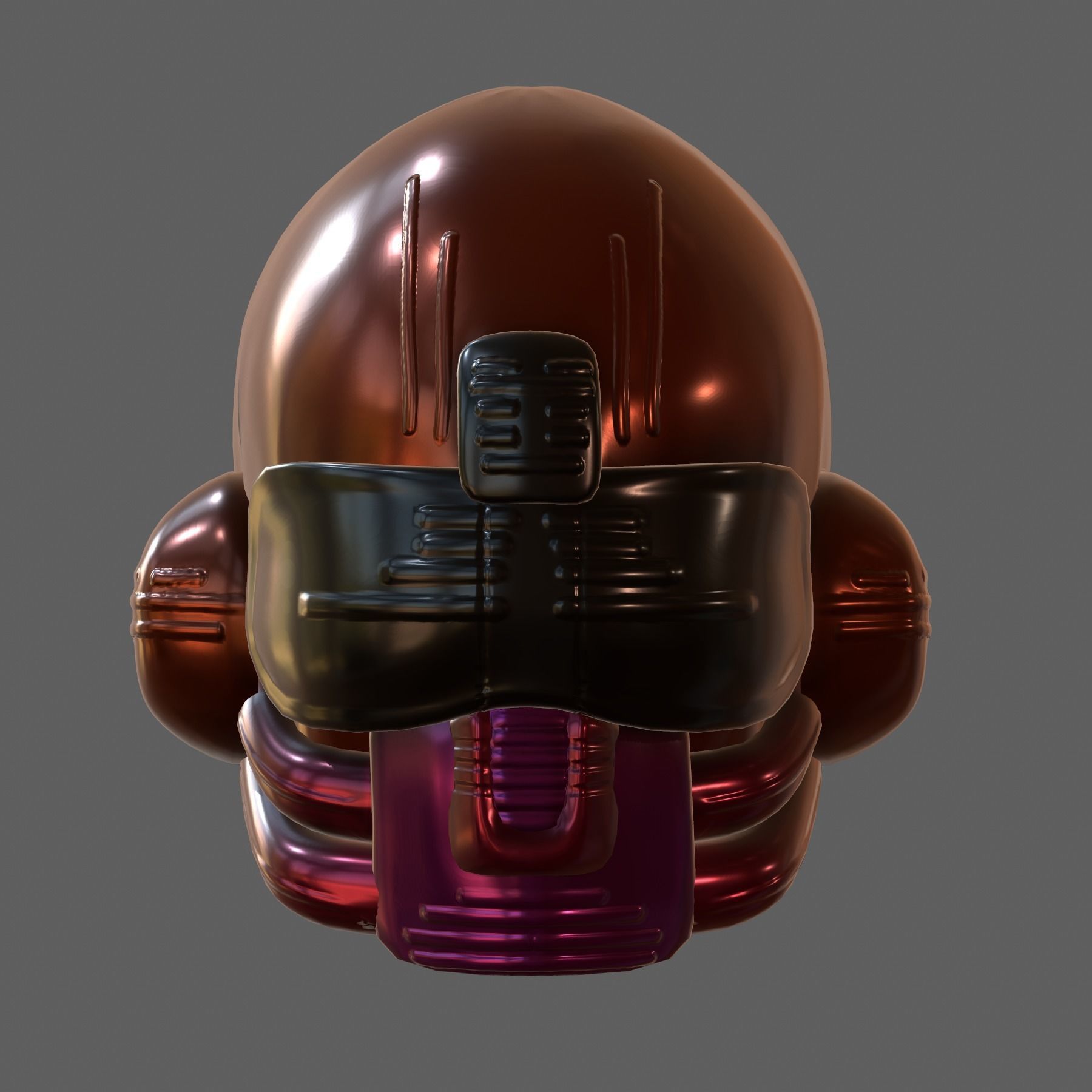 Gas mask helmet 3d model scifi Low-poly Low-poly 3D model_2