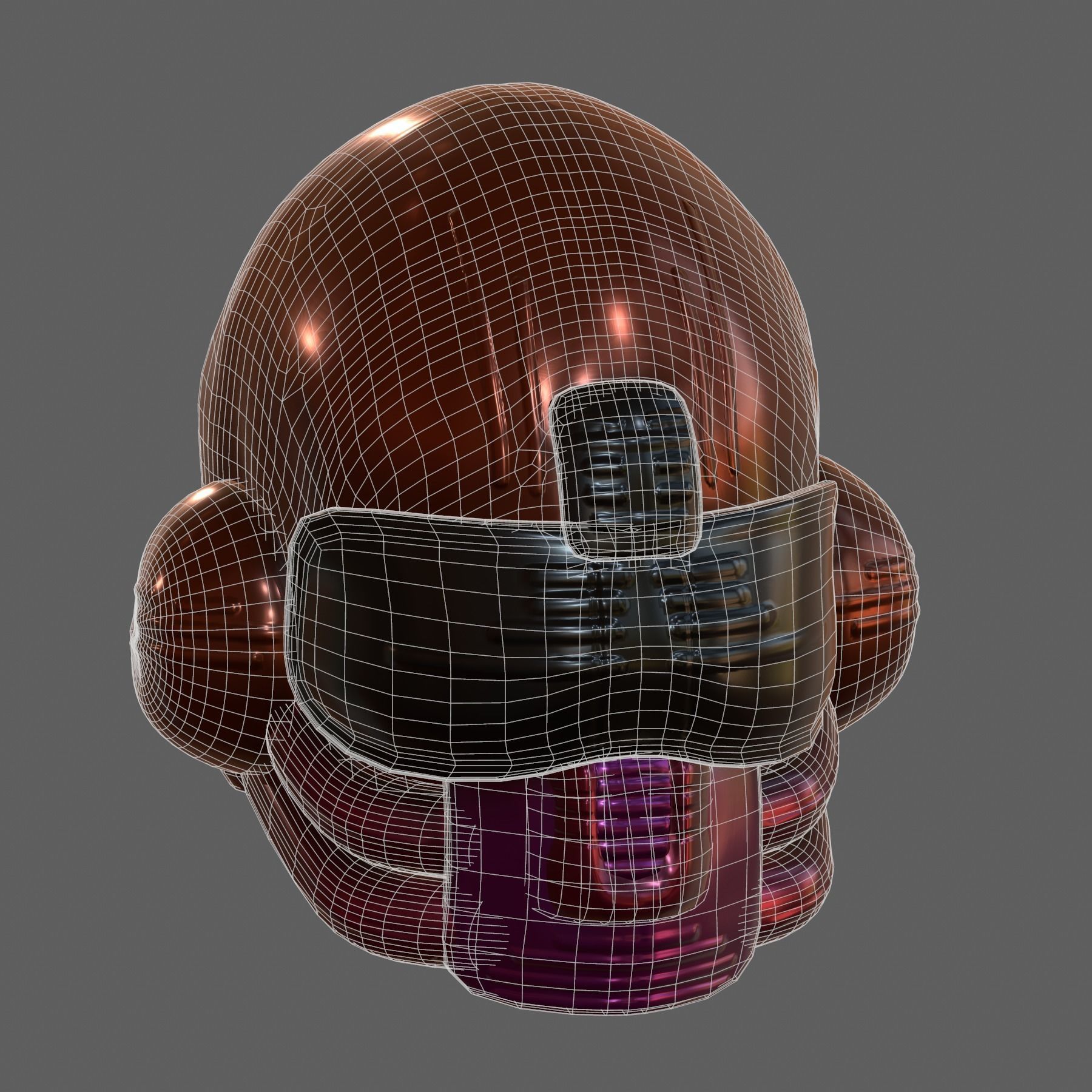 Gas mask helmet 3d model scifi Low-poly Low-poly 3D model_7