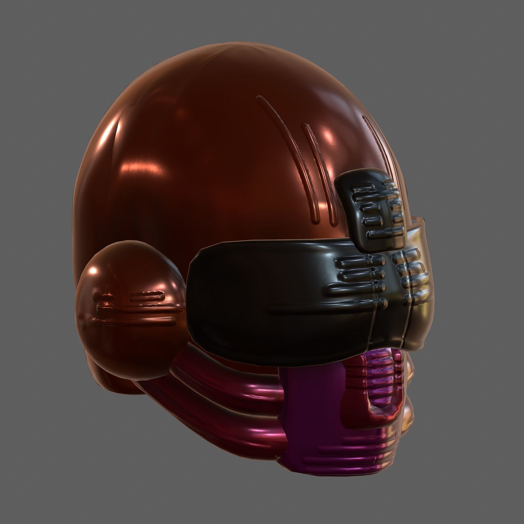 Gas mask helmet 3d model scifi Low-poly Low-poly 3D model_4