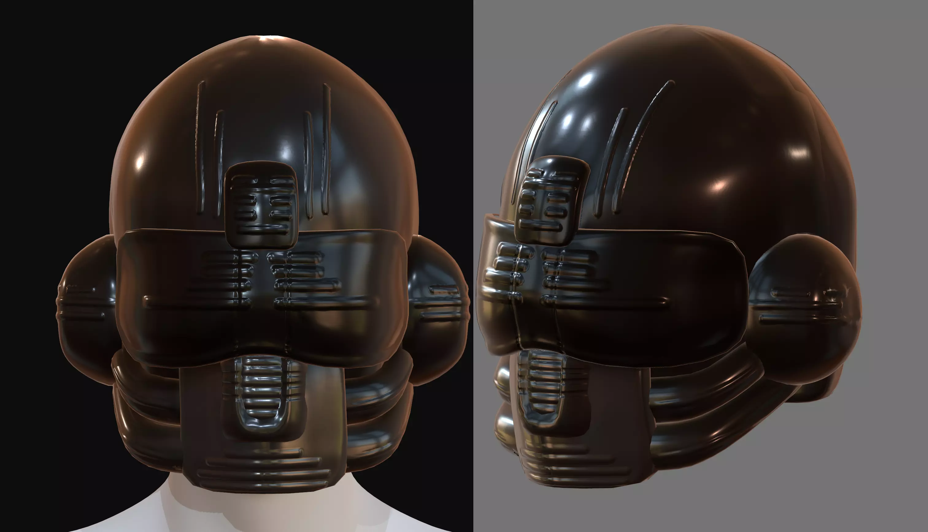 Gas mask helmet 3d model scifi Low-poly Low-poly 3D model