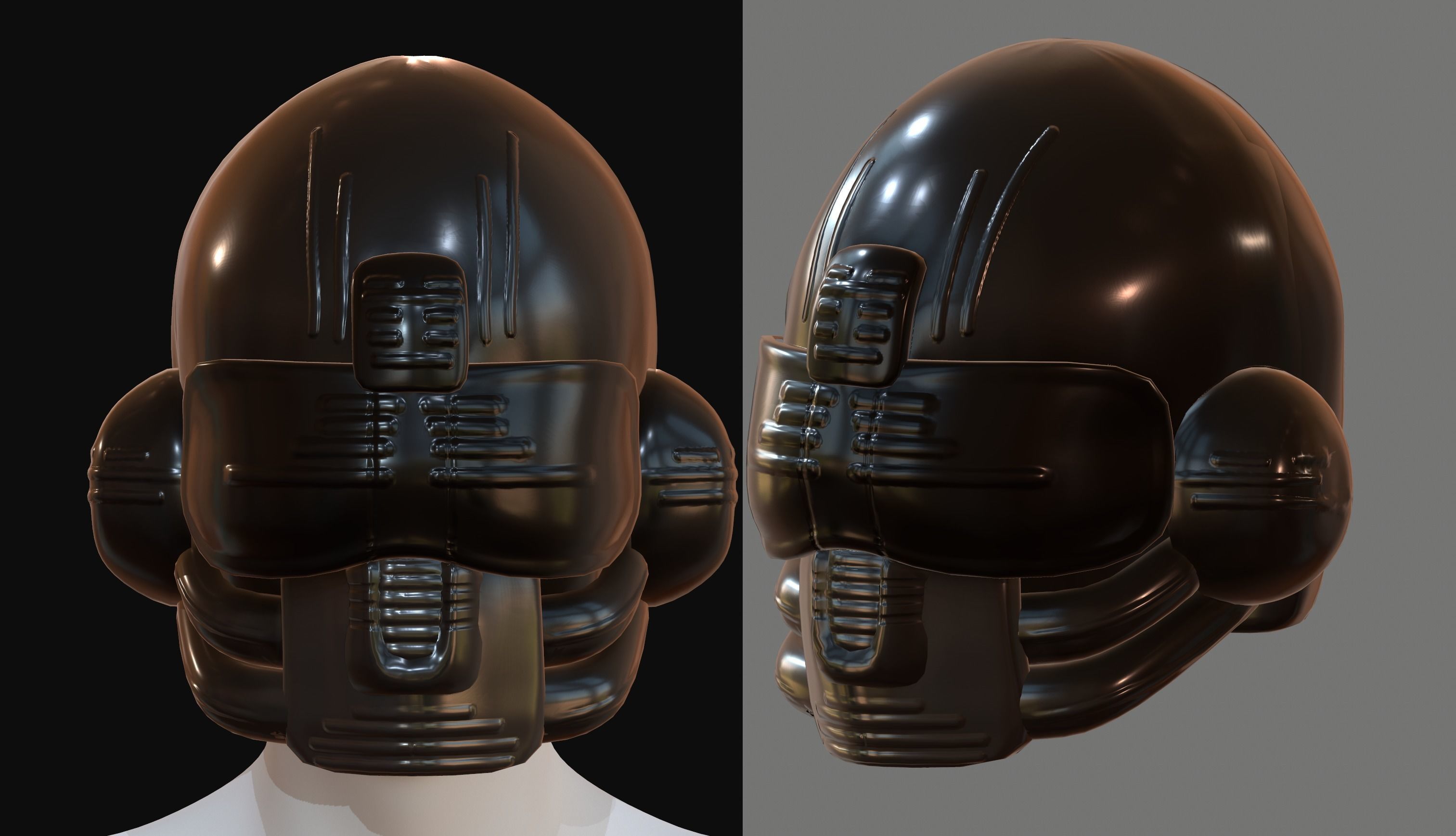 Gas mask helmet 3d model scifi Low-poly