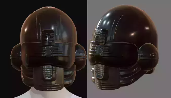 Gas mask helmet 3d model scifi Low-poly  Low-poly 3D model