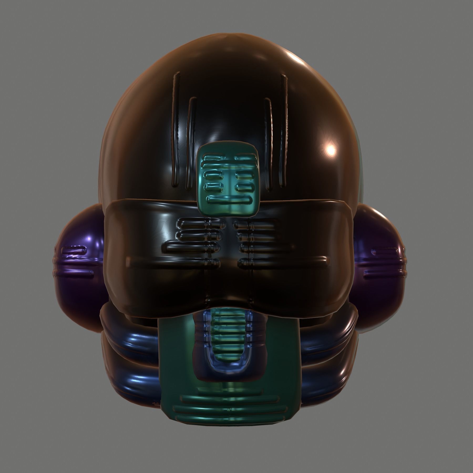 Gas mask helmet 3d model scifi Low-poly Low-poly 3D model_2
