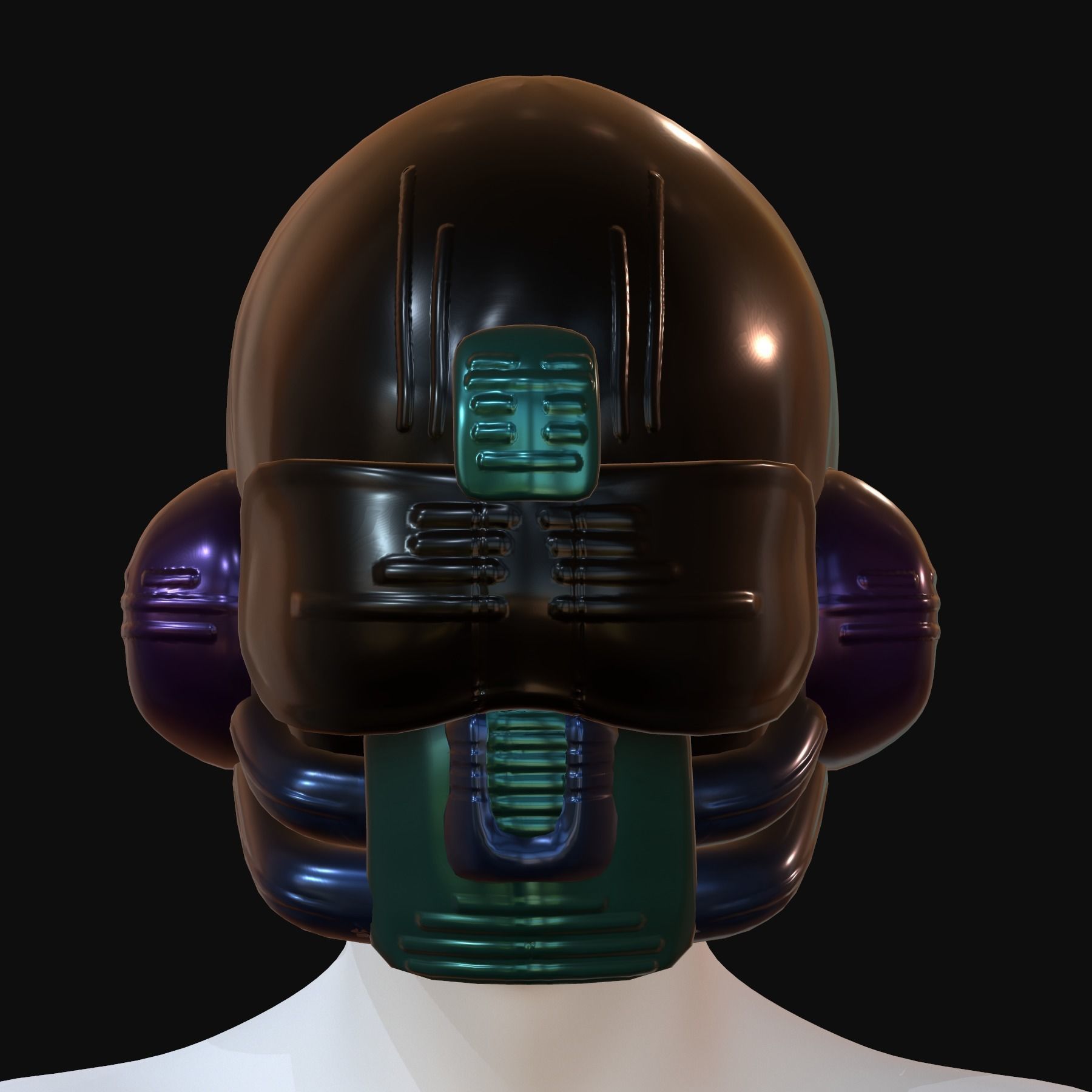 Gas mask helmet 3d model scifi Low-poly Low-poly 3D model_1