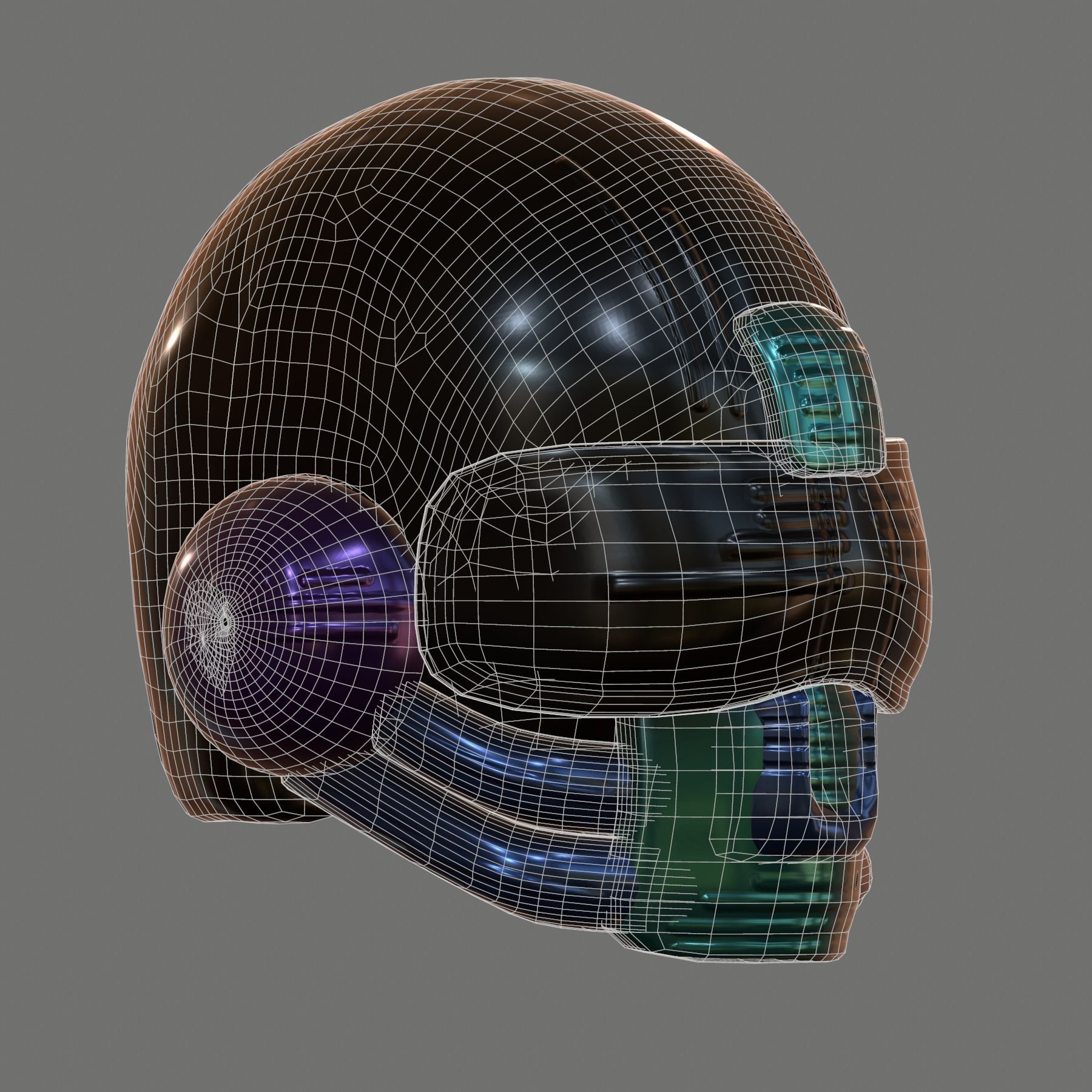 Gas mask helmet 3d model scifi Low-poly Low-poly 3D model_5