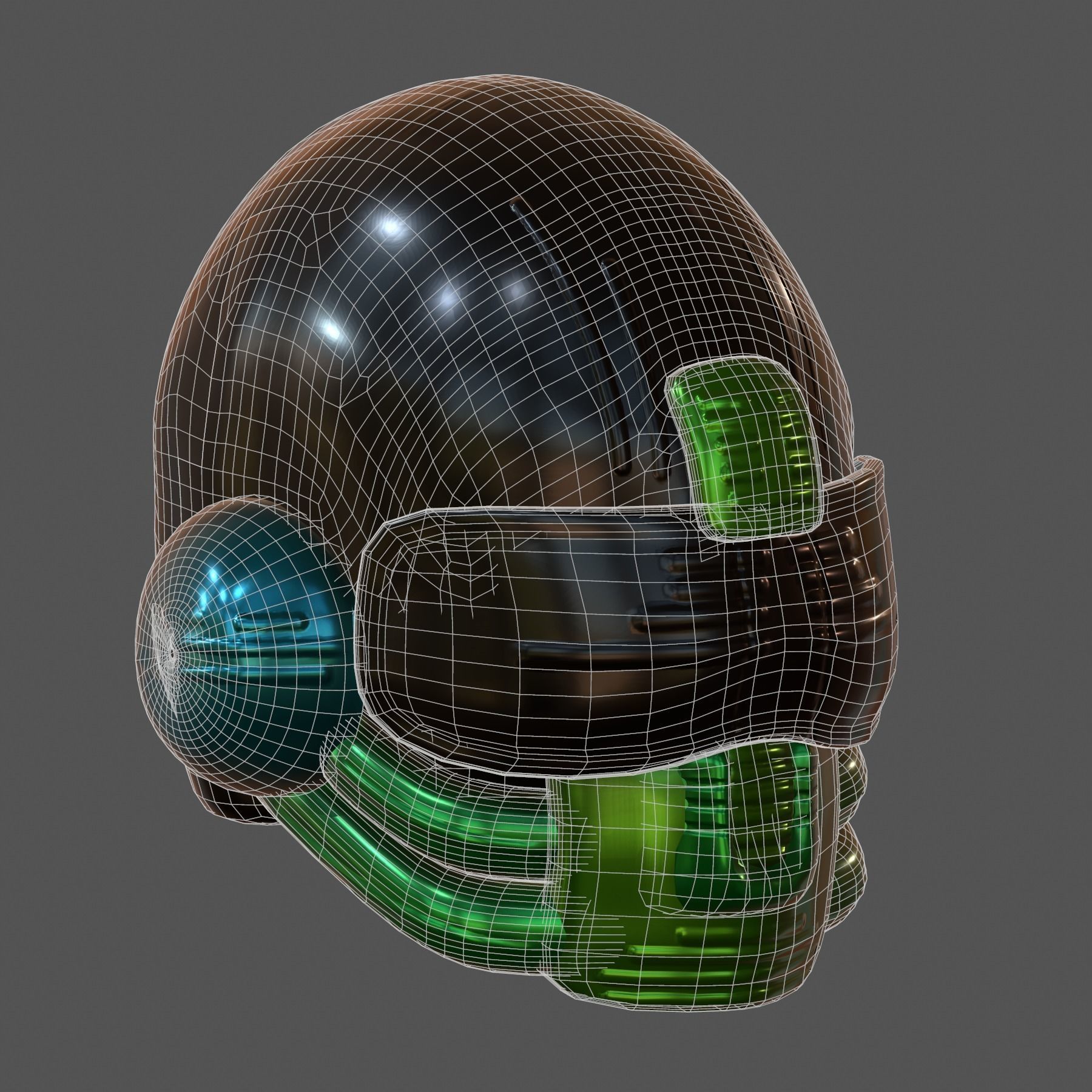 Gas mask helmet 3d model scifi Low-poly Low-poly 3D model_7