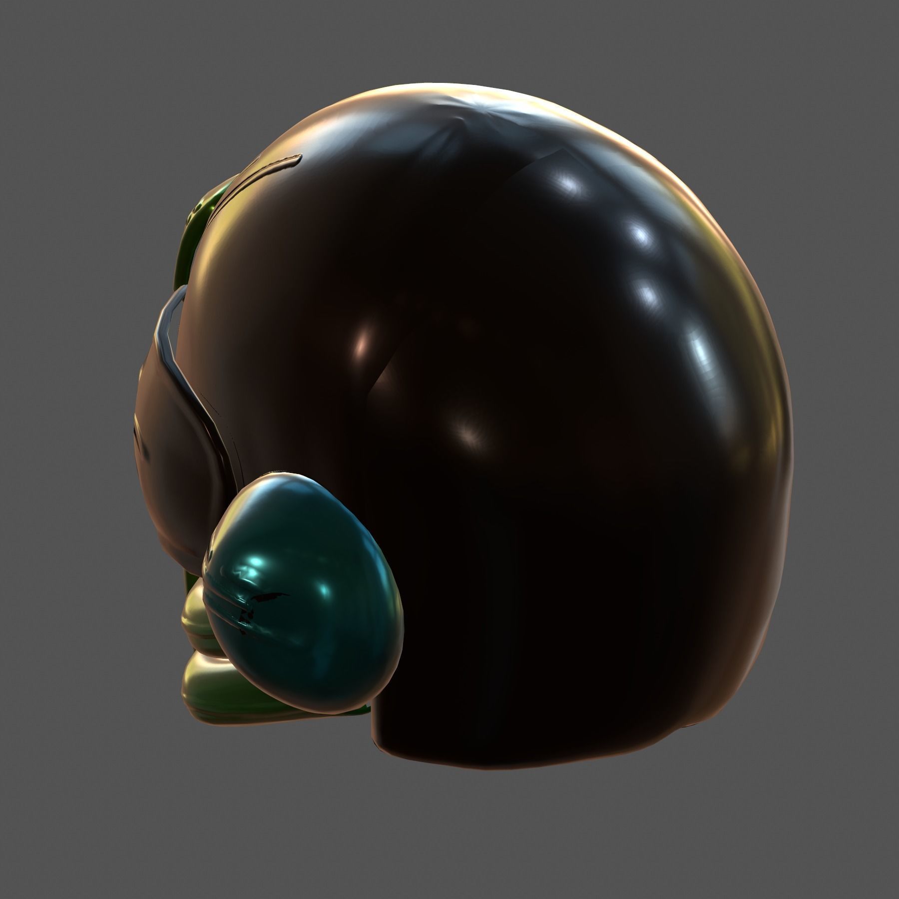 Gas mask helmet 3d model scifi Low-poly Low-poly 3D model_5