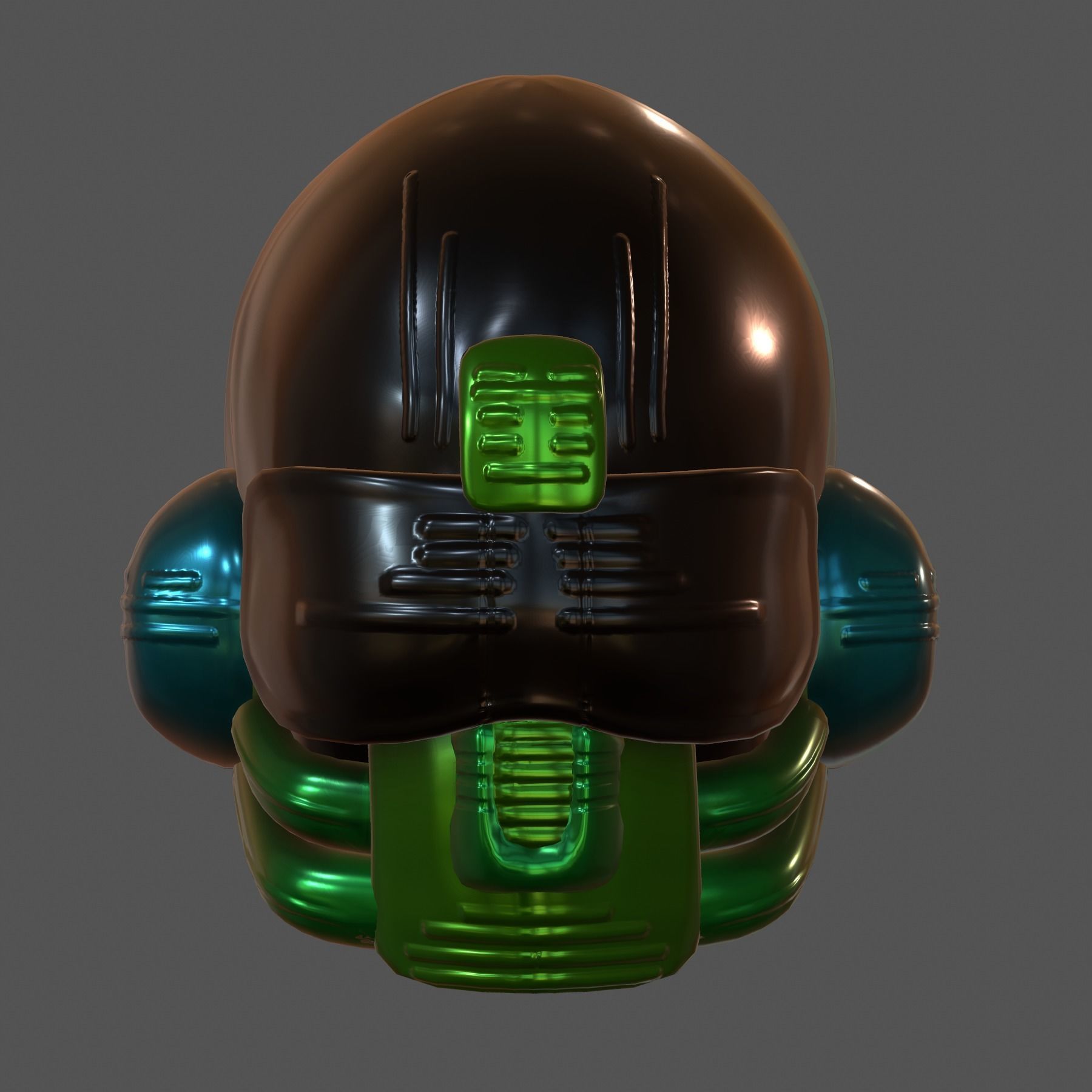 Gas mask helmet 3d model scifi Low-poly Low-poly 3D model_2