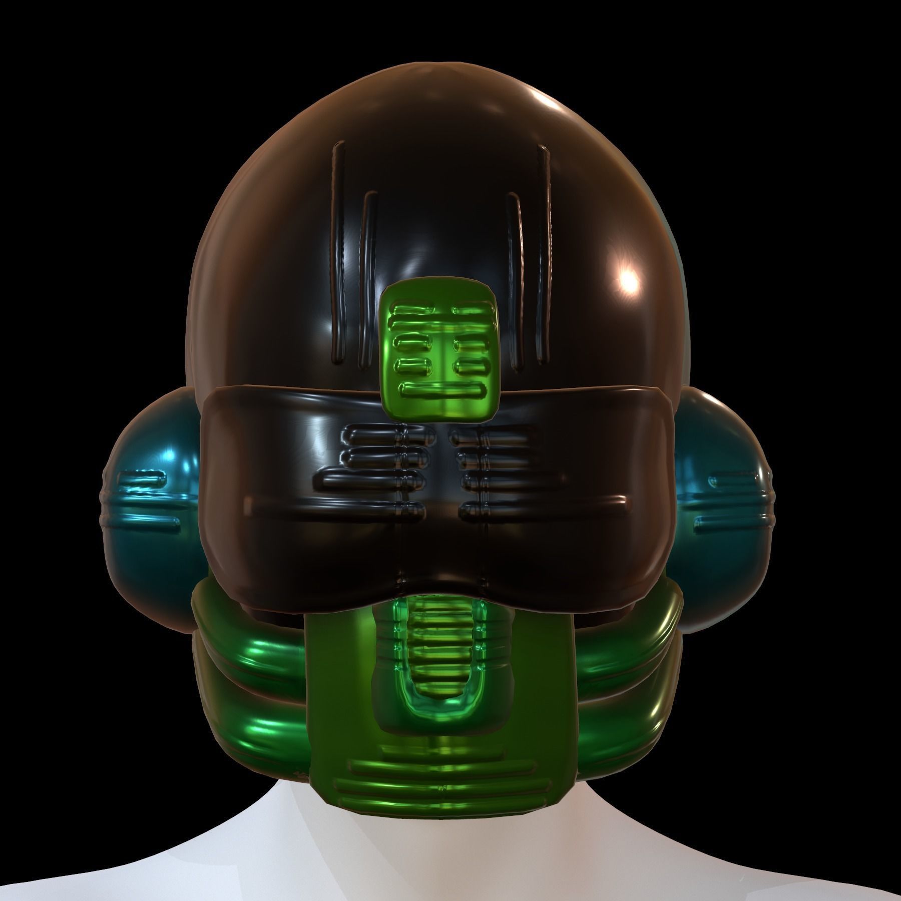 Gas mask helmet 3d model scifi Low-poly Low-poly 3D model_1