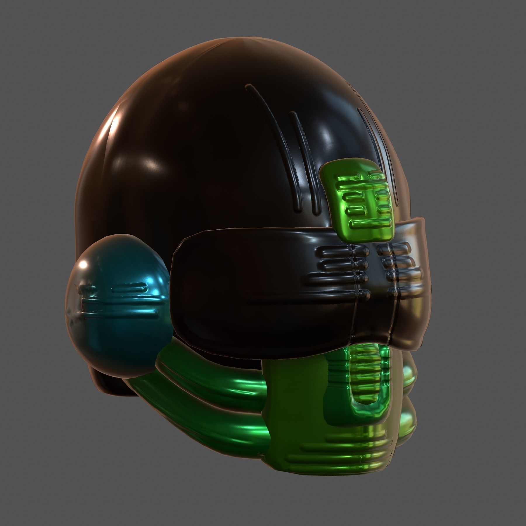 Gas mask helmet 3d model scifi Low-poly Low-poly 3D model_4