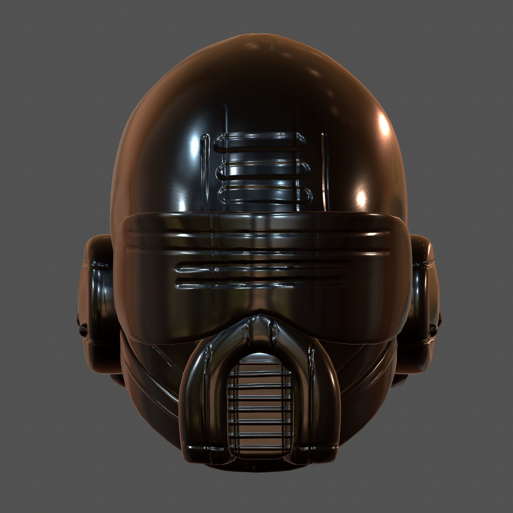 Gas mask helmet 3d model scifi Low-poly  Low-poly 3D model_2