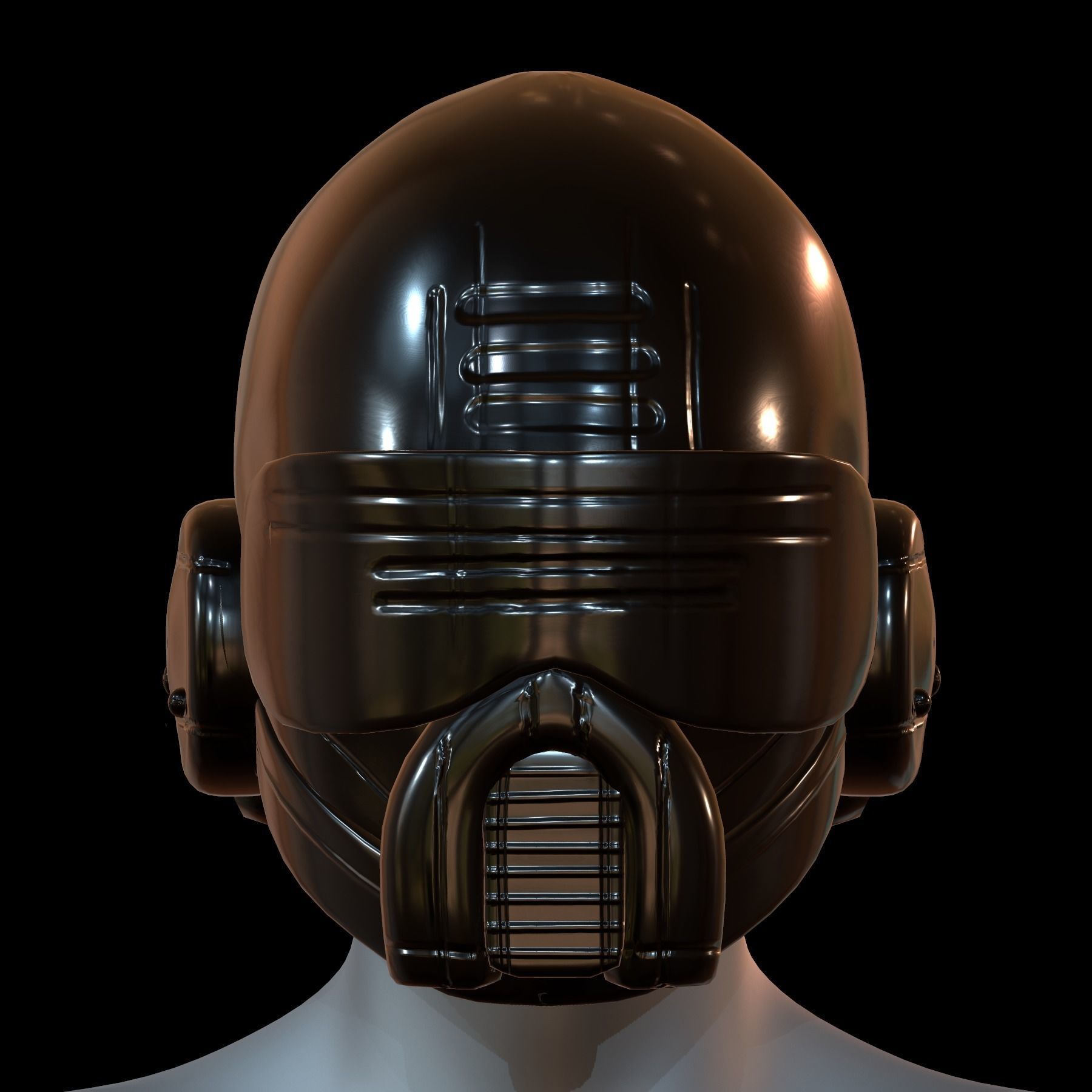 Gas mask helmet 3d model scifi Low-poly  Low-poly 3D model_1