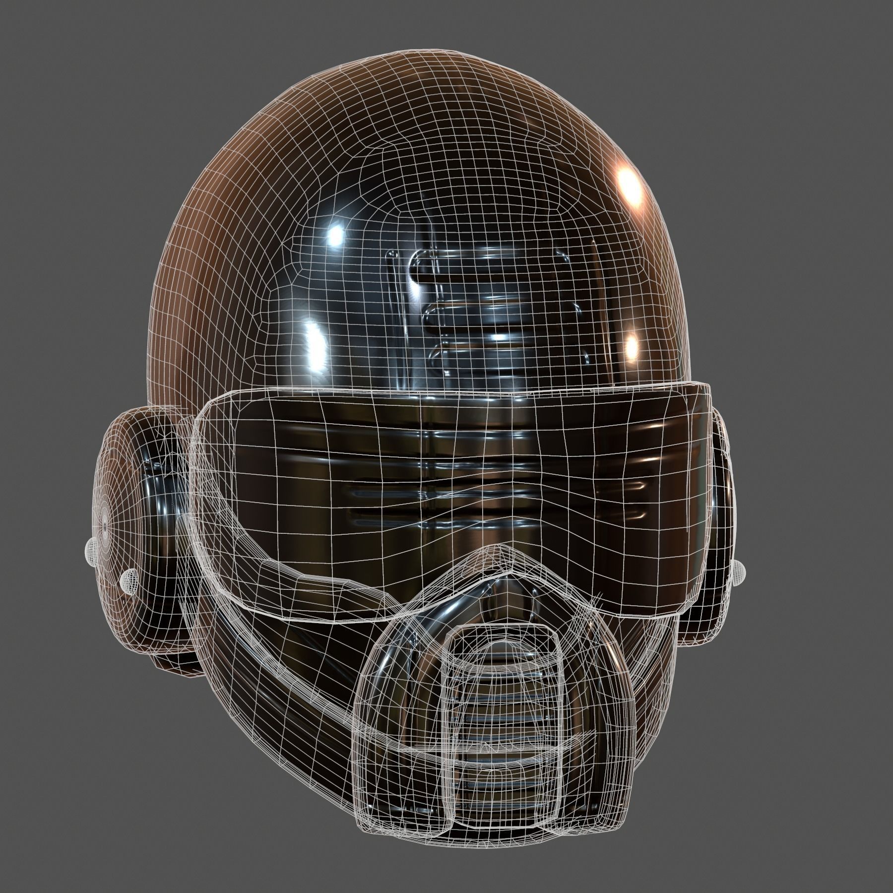 Gas mask helmet 3d model scifi Low-poly  Low-poly 3D model_7