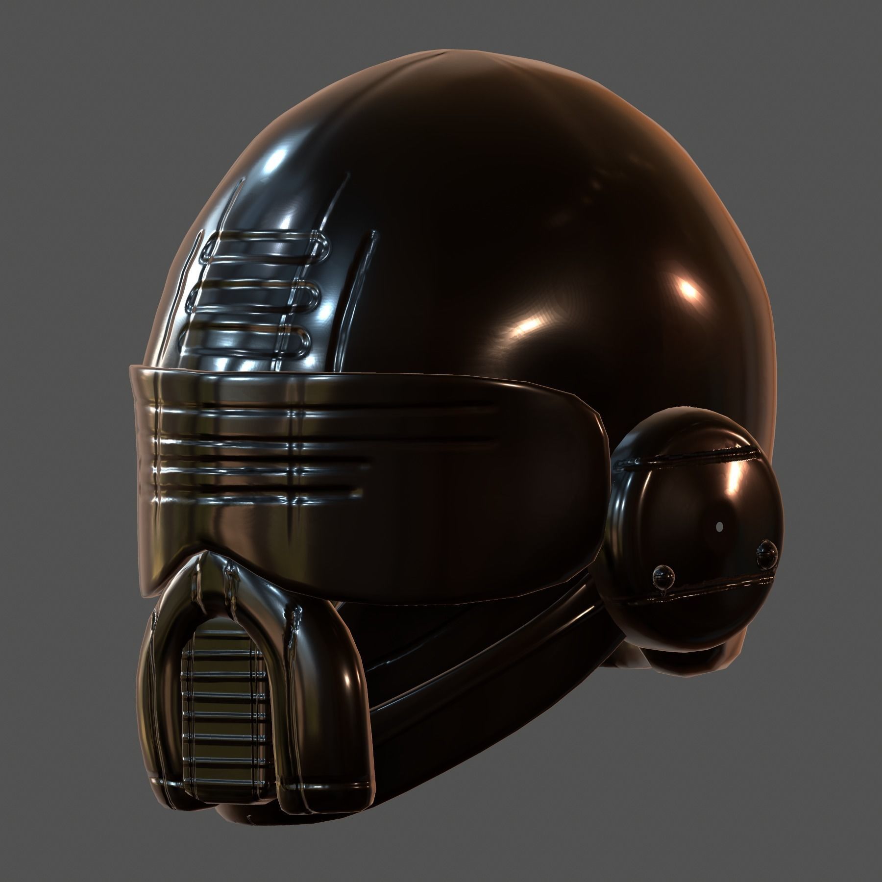 Gas mask helmet 3d model scifi Low-poly  Low-poly 3D model_5