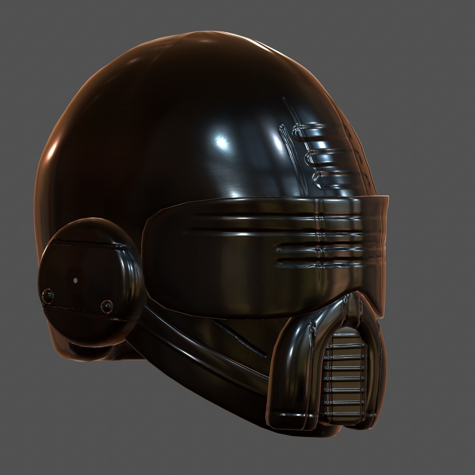 Gas mask helmet 3d model scifi Low-poly  Low-poly 3D model_3