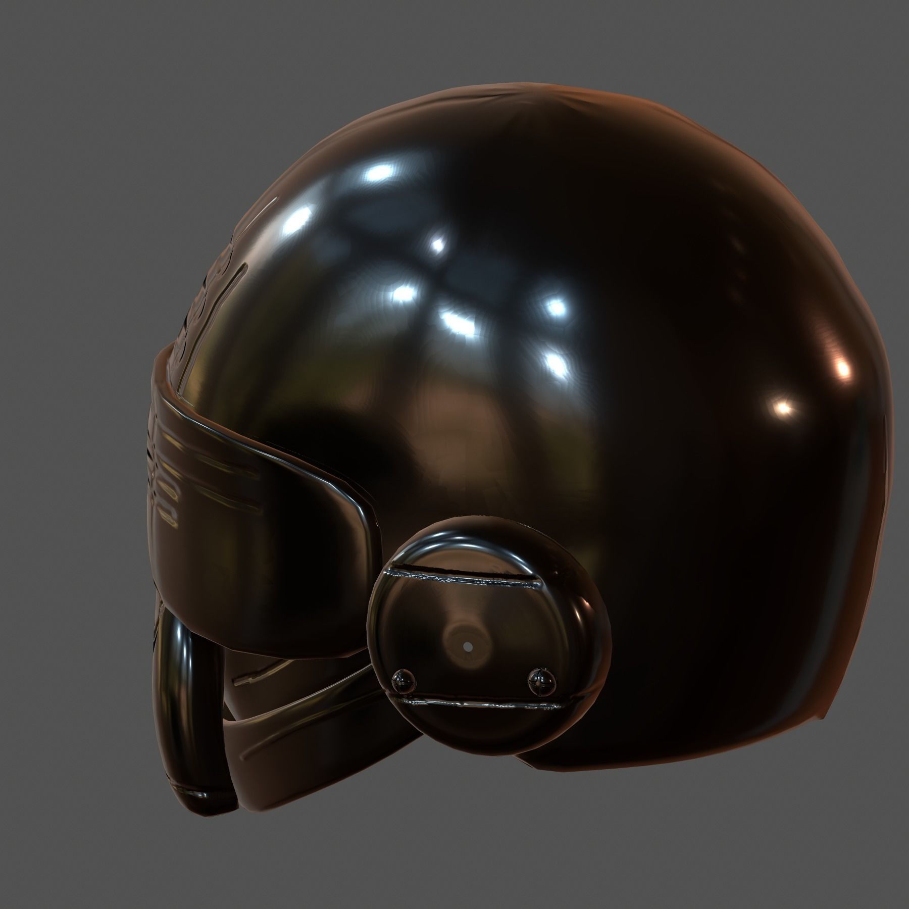 Gas mask helmet 3d model scifi Low-poly  Low-poly 3D model_4