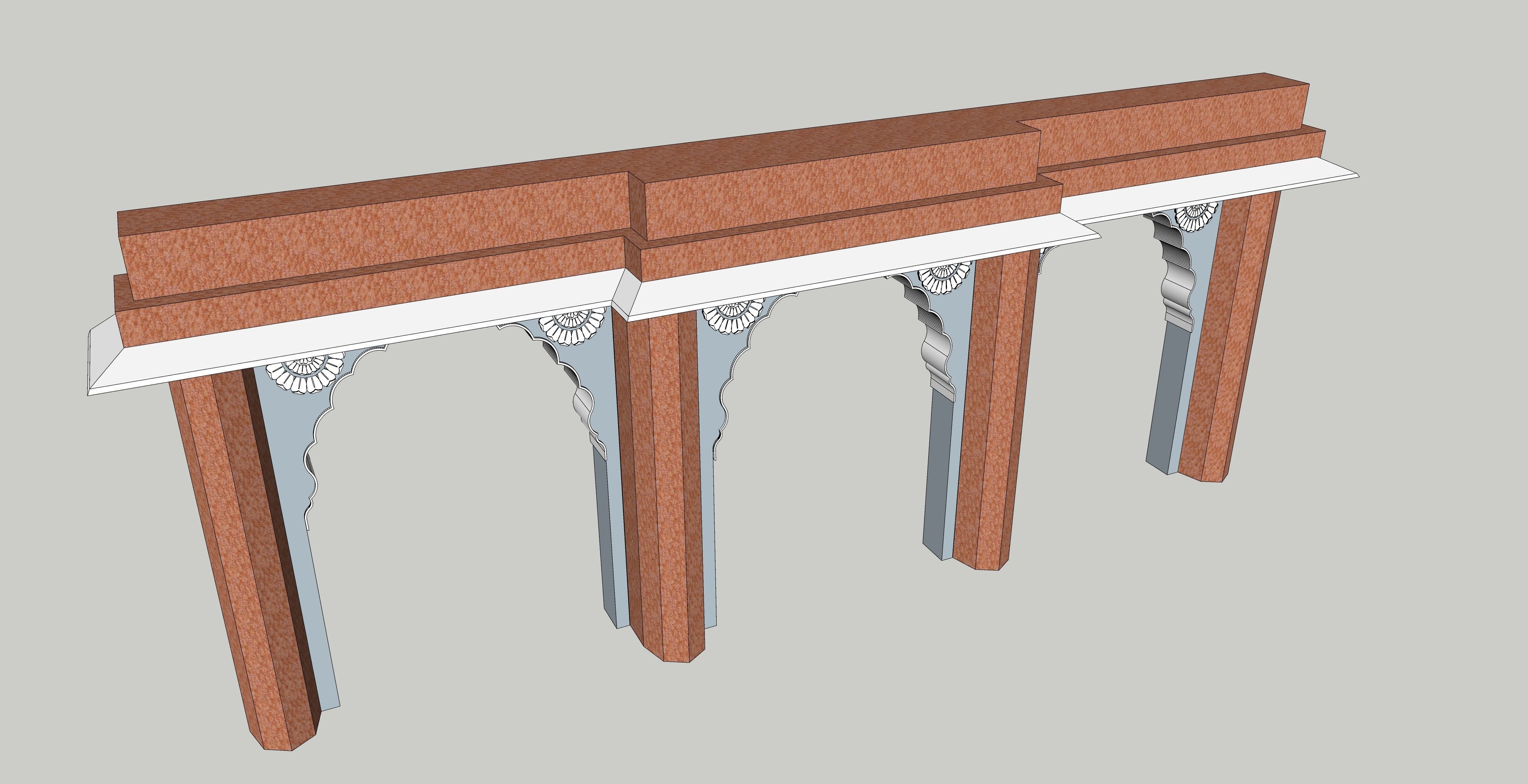 indian jodhpuri stone arch 3d moda 3D model_2