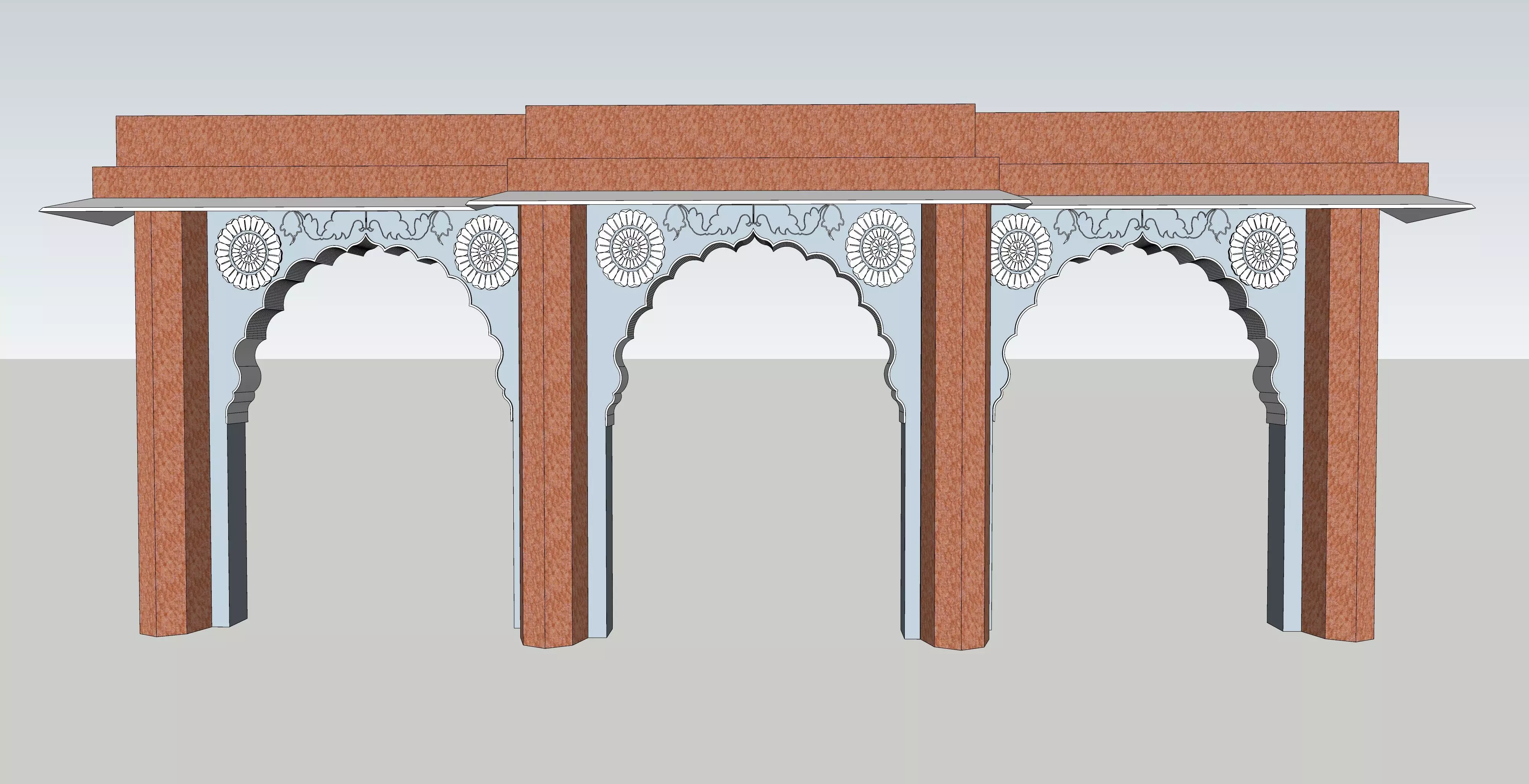 indian jodhpuri stone arch 3d moda 3D model_0