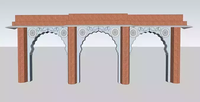 indian jodhpuri stone arch 3d moda 3D model indian jodhpuri stone arch 3d moda 3D model